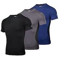 AMZSPORT Maglietta a Compressione da Uomo, a Maniche Corte