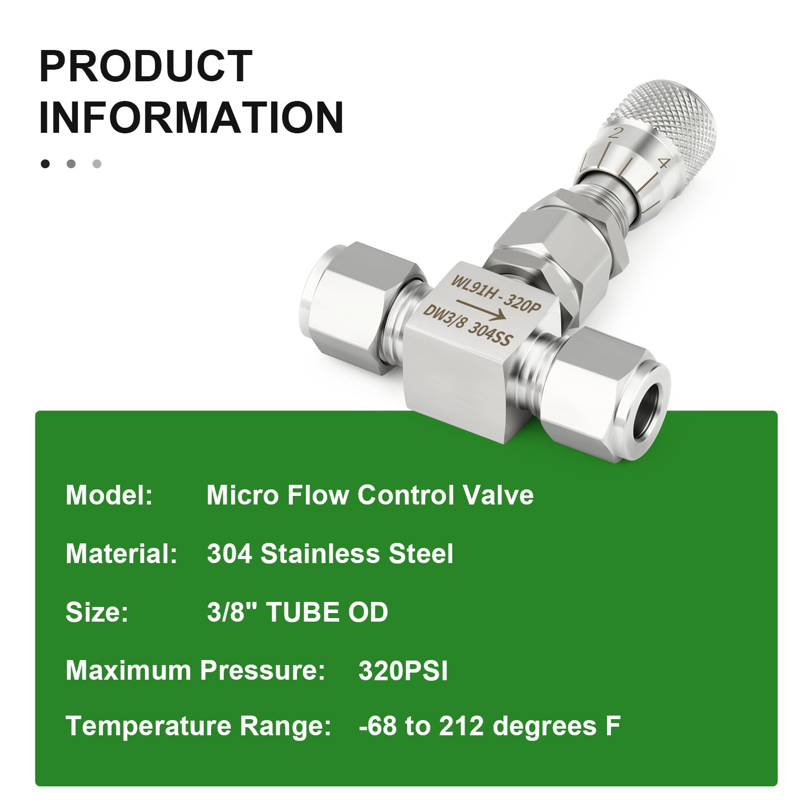 G3/8'' Stainless Steel Needle Valve PTFE 300 Bar - NLS Nls038 - View #11