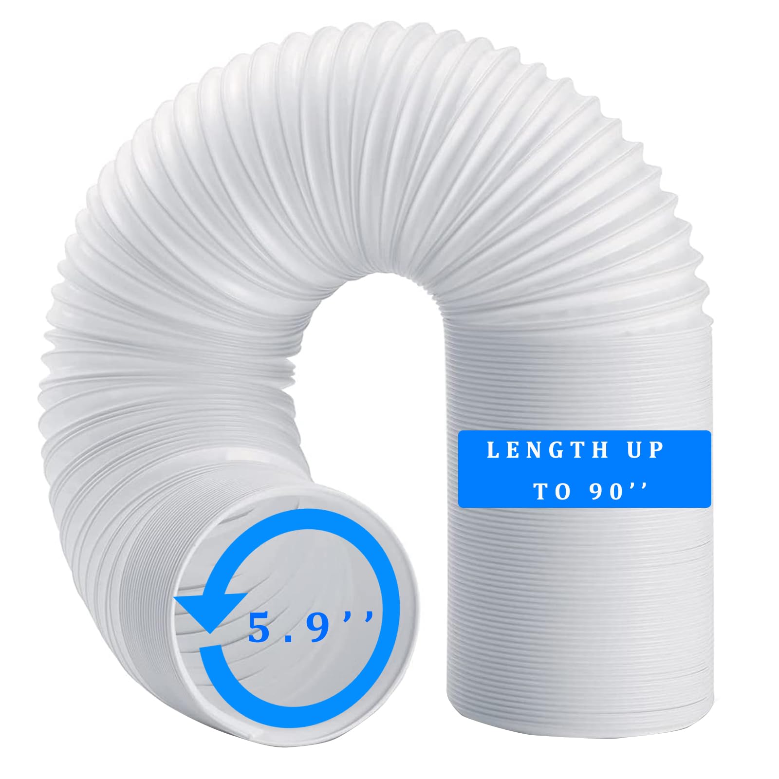 Photo 1 of NWESTUN Portable Air Conditioner Hose, Length up to 90", AC Hose with 5.1" Diameter, Anti-Clockwise Thread, Exhaust Hose for Portable Air Conditioner