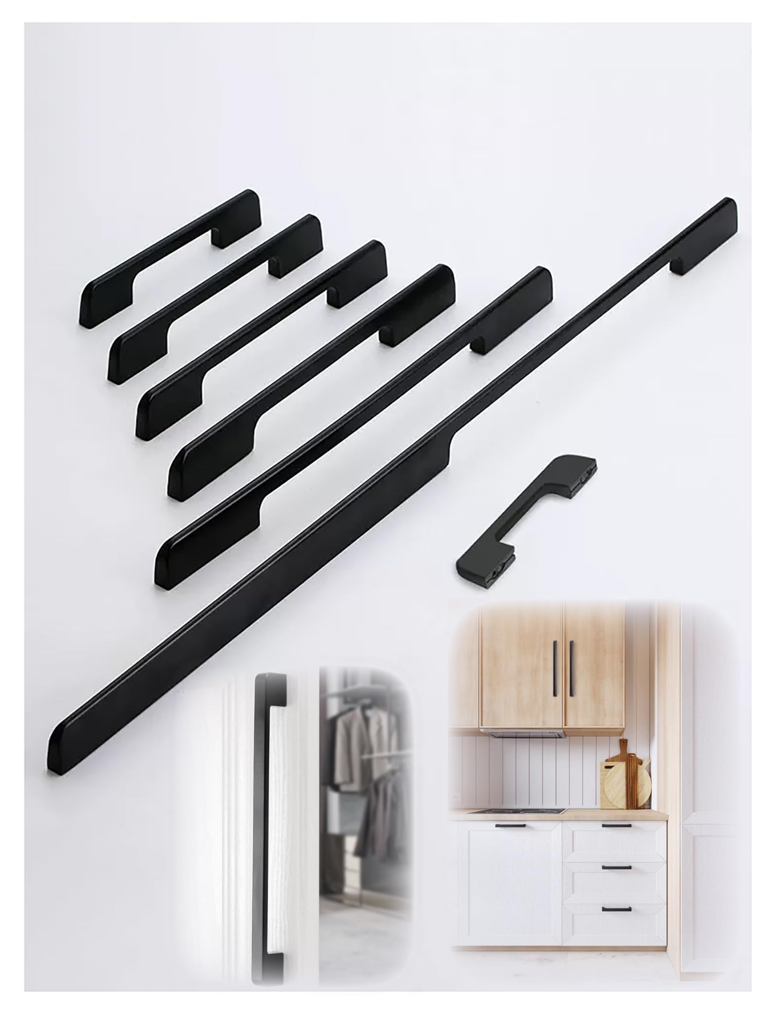 Poignées d'armoire en alliage d'aluminium 3PACK de longueur 600mm pour placards