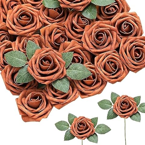 Rose Artificielle eurNhrN 50pcs Orange Cover