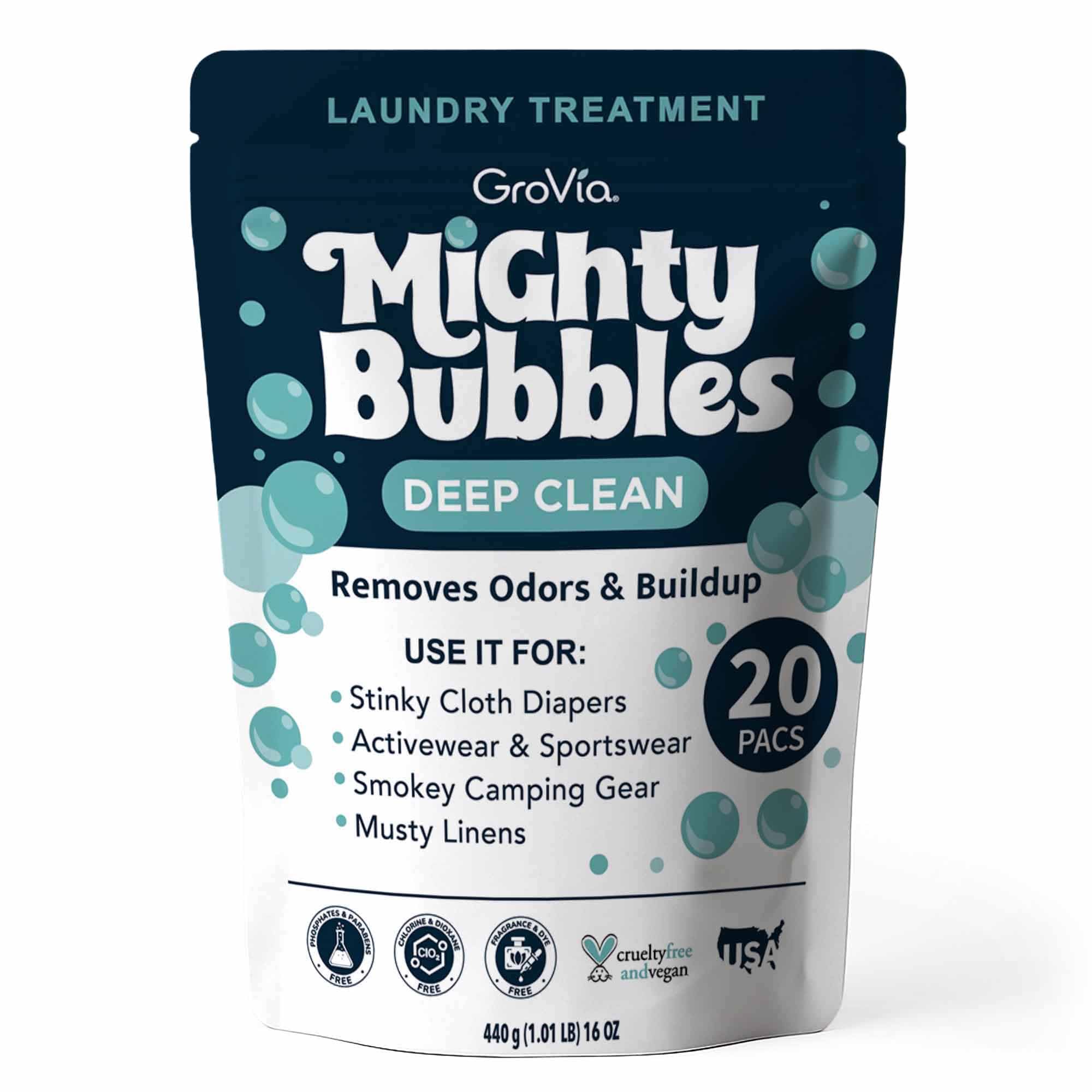 GroVia Mighty Bubbles Deep Clean Laundry Treatment | 20 Count