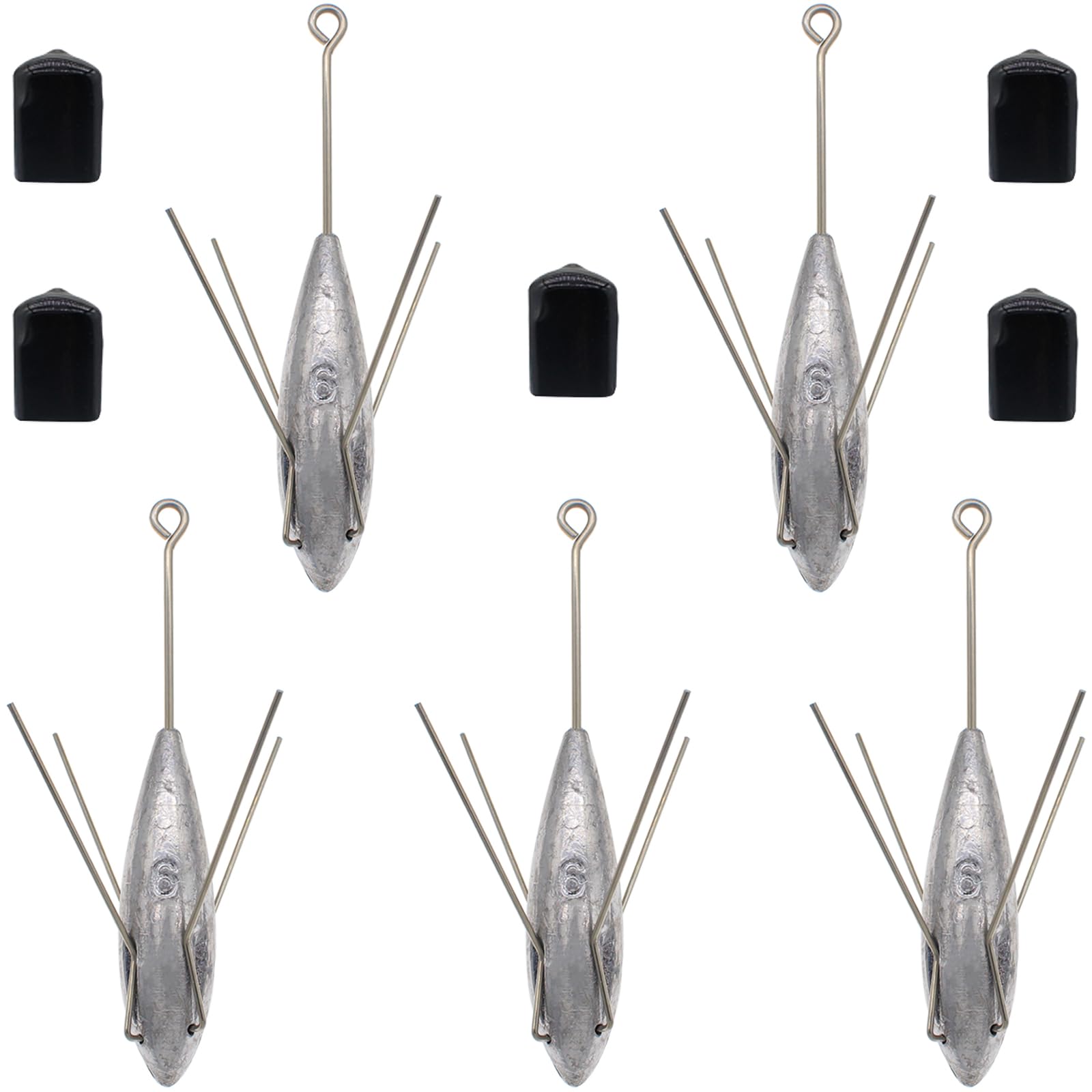 5 pesi da pesca Sputnik Sinker piombo surf casting Spider Sinkers coda lunga attrezzatura da pesca per pesce gatto acqua salata spiaggia sabbia oceano