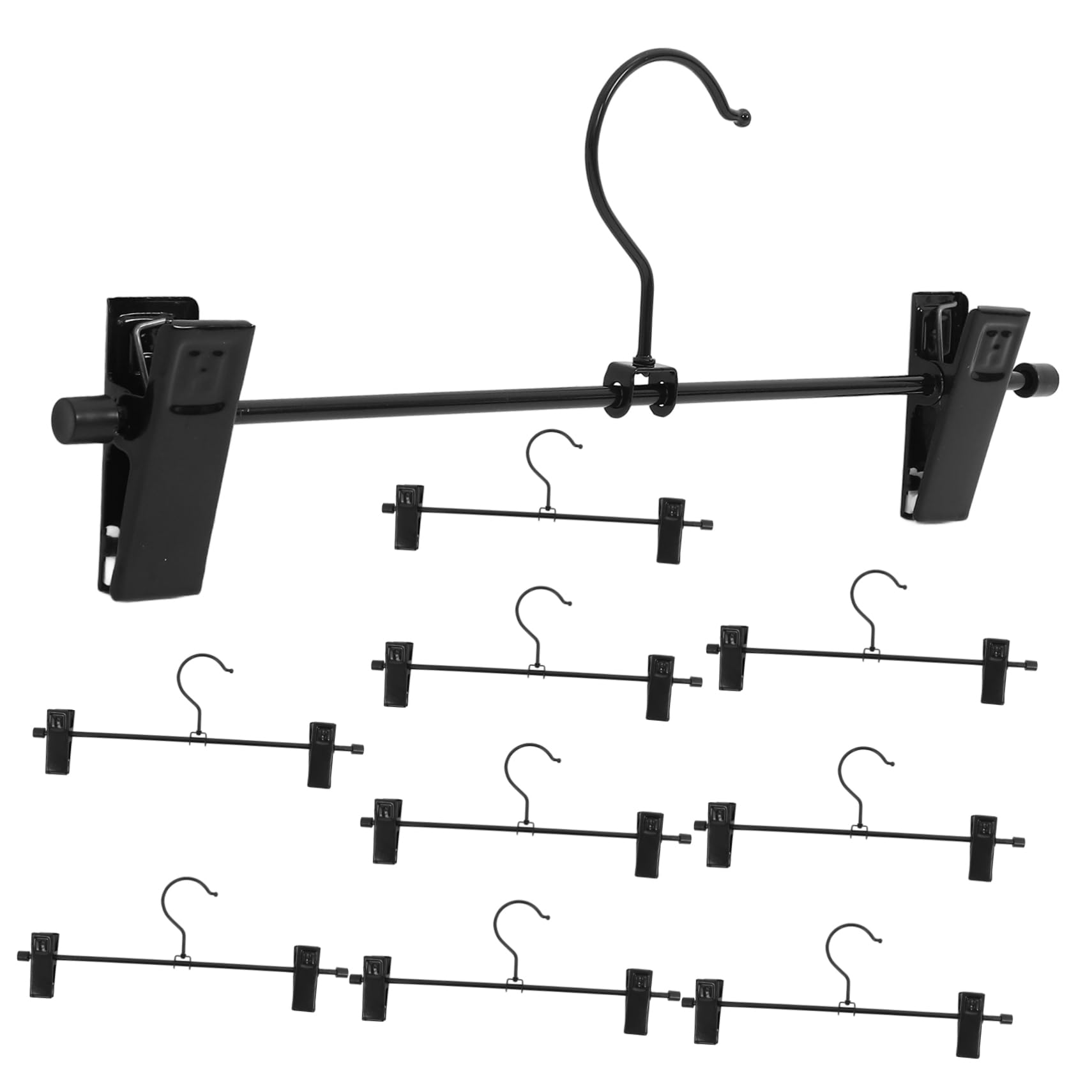 Ciieeo 10 Pack Metal Hangers for Pants Skirts Secure Clips 360° Rotation for Easy Access