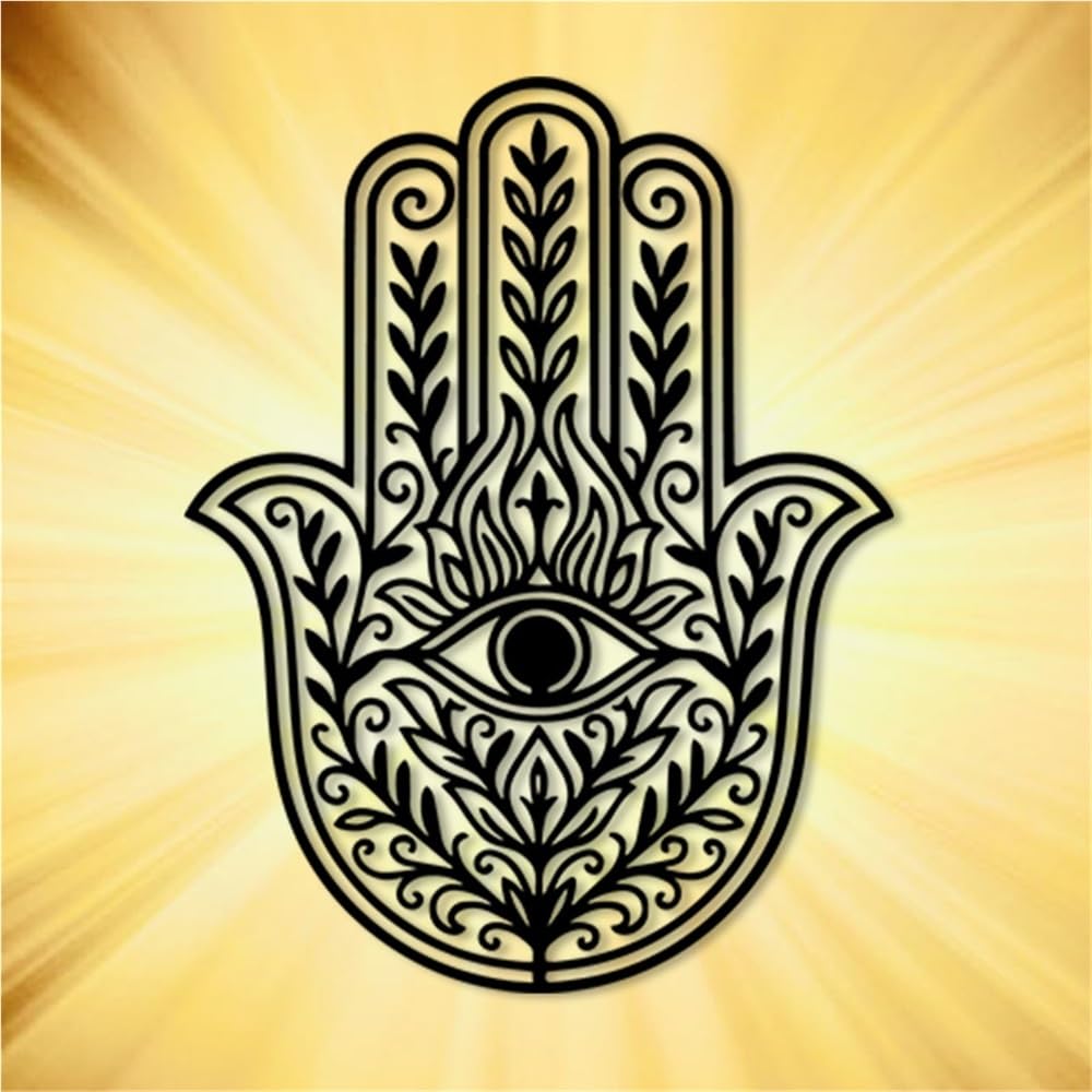 Œil protecteur hamsa en métal pour studio de yoga moderne