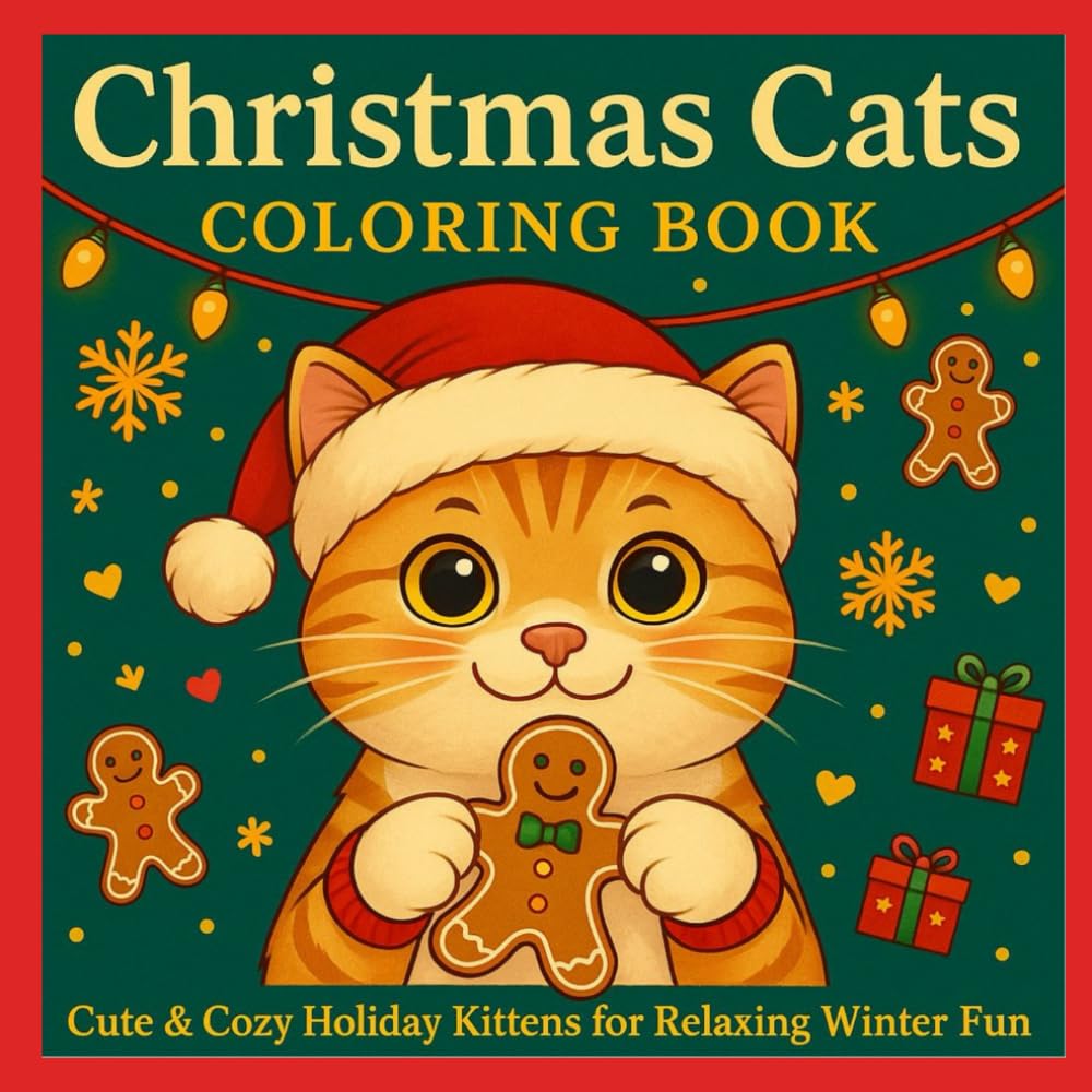 Christmas Cats Coloring Book: Cute & Cozy Holiday Kittens for Relaxing Winter Fun