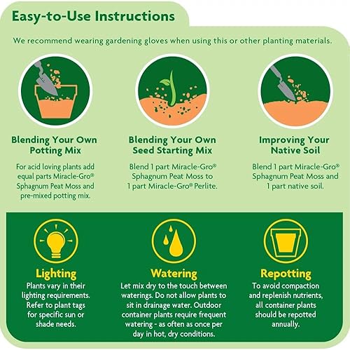 Miniatura 2 de Miracle-Gro Musgo de turba Sphagnum, enriquecido con alimentos vegetales, 8 cuartos de galón (paquete de 3)