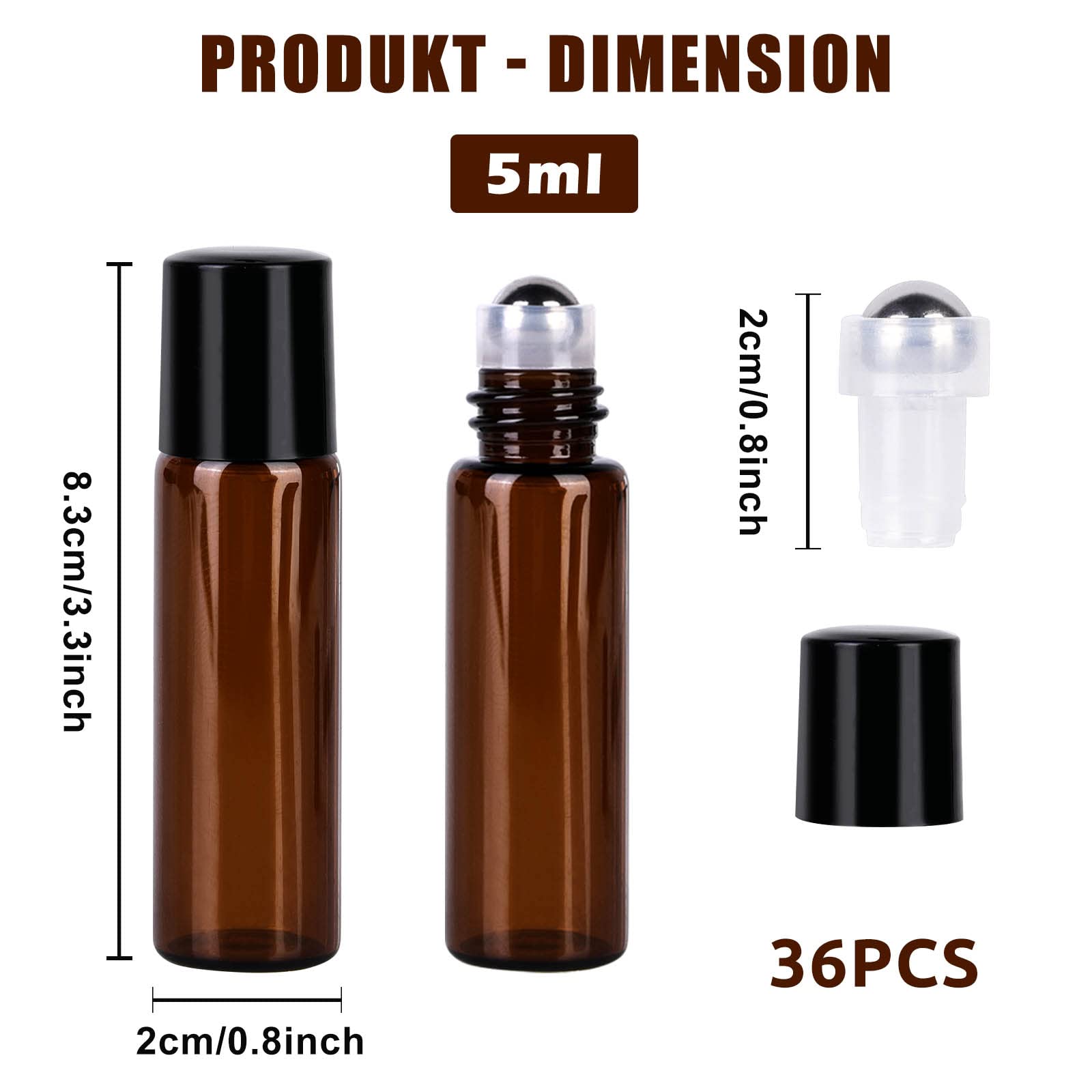 12x Glas Roll-On Flaschen Zum Befüllen - Perfekt Für ätherische Öle, Parfum & Cremes
