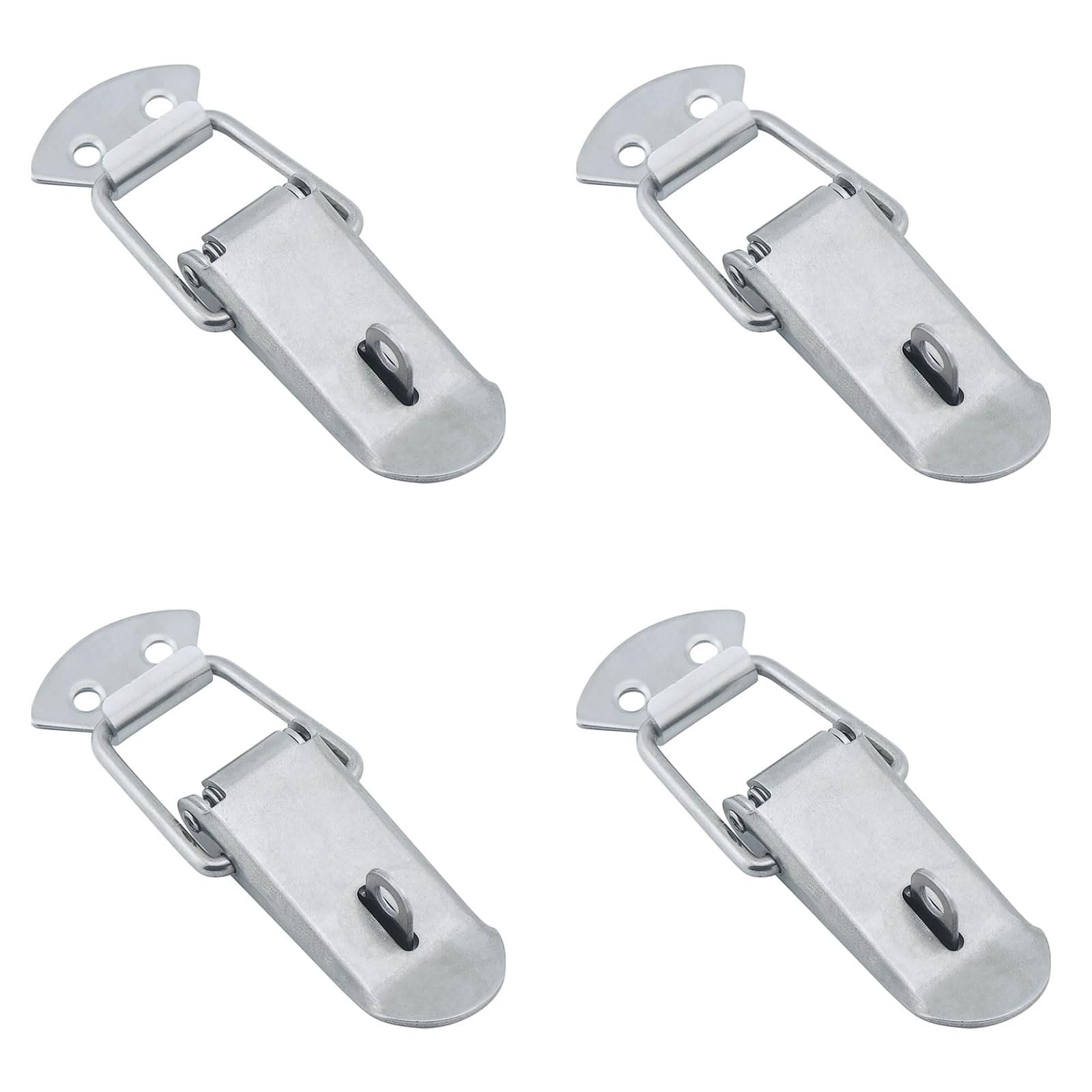 Oufeijia Eur One Color Spring Loaded Toggle Latch Set, 4Pcs Small Medium Iron Hasps With Billed Lock Buckle For Wooden Toolboxes Cabinets(S)