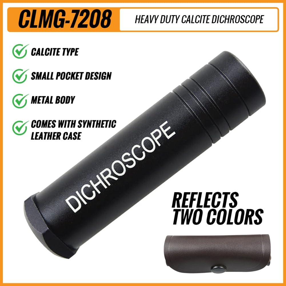 Edelstein-Calcit-Dichroskop, Trichoitischer Edelstein, Edelstein-Test, Gemmologisches Testen, 15 mm Durchmesser, Schweres Tragbares Edelstein-Spektroskop