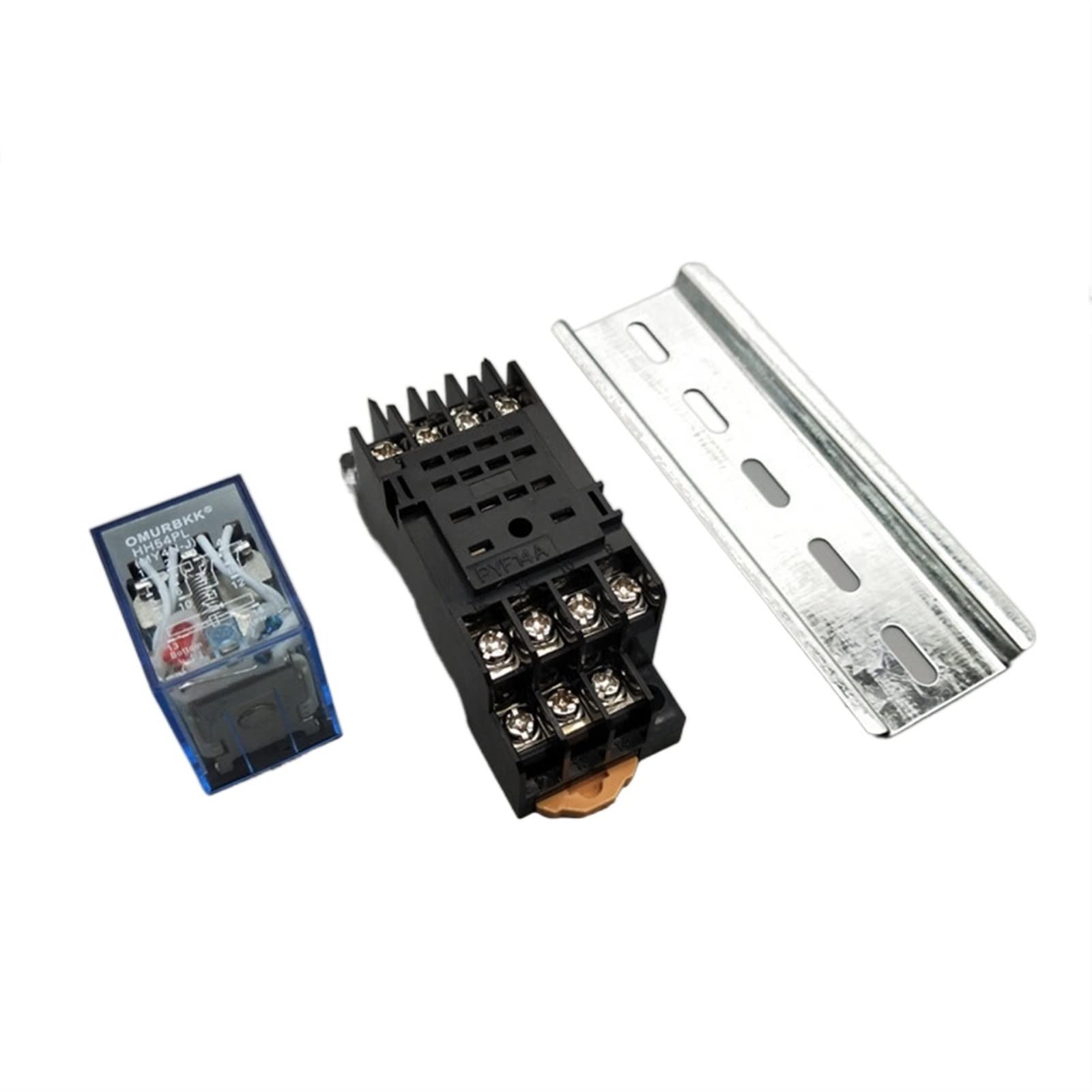 WBNFFUCYU 10pcs MY4P HH54P MY4NJ Relay Coil General DPDT Micro Mini Electromagnetic Switch with Socket Base LED AC 110V 220V DC 12V 24V