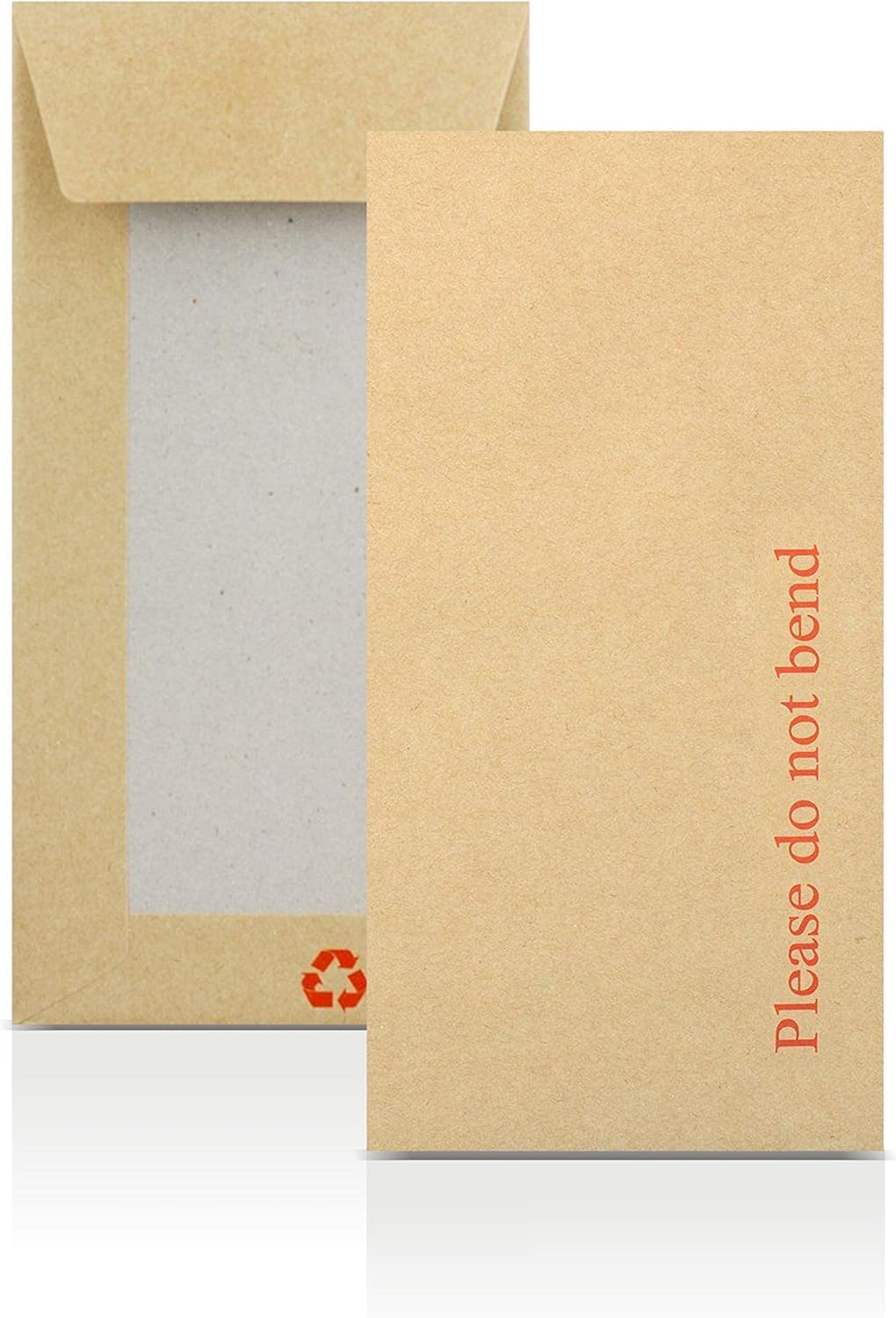 AKAR DL 22x11cm (220x110mm) Please Do Not Bend Hardback Envelopes - Self Seal Card Backed Cardboard Envelopes [Pack of 25]