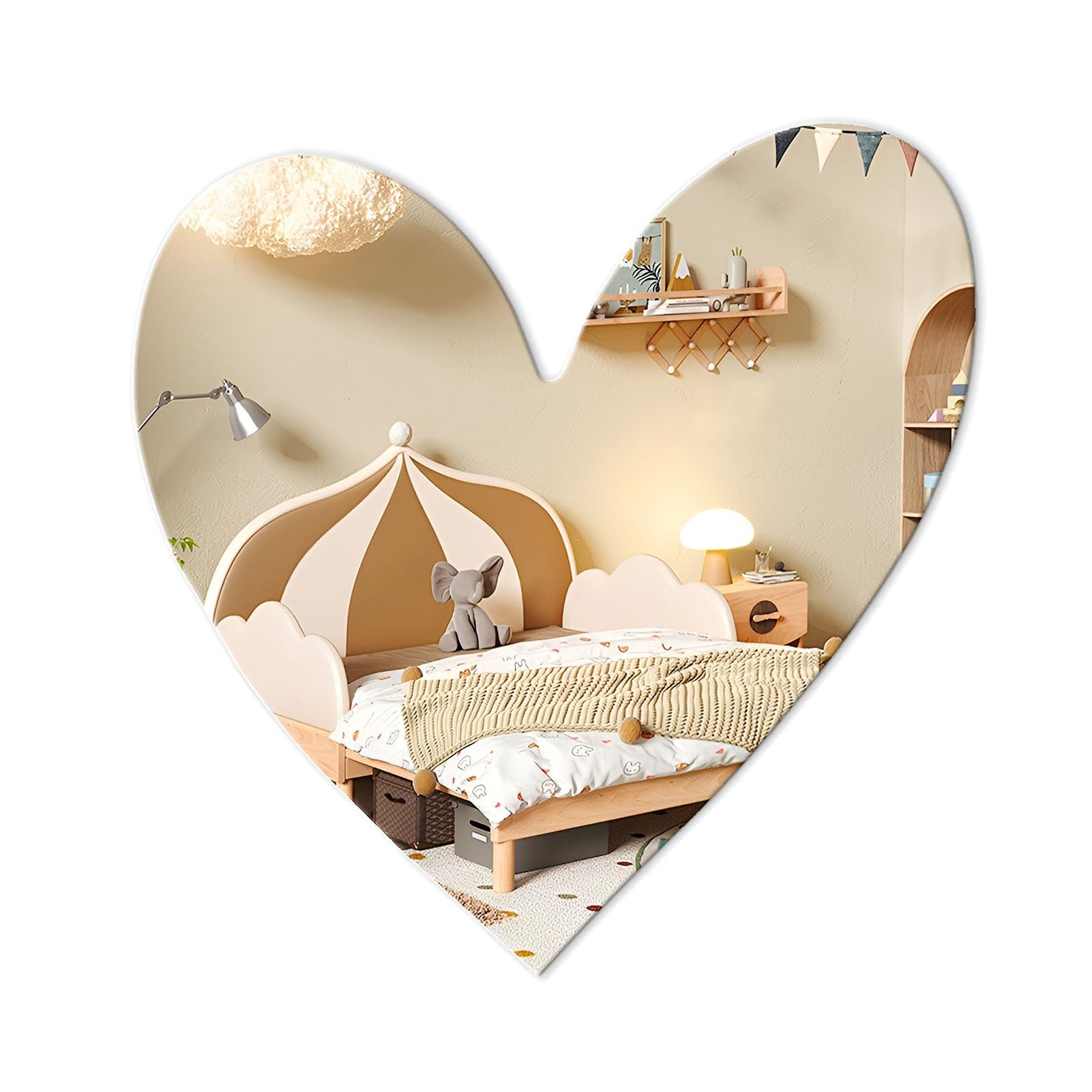 Specchio da Parete in Acrilico a Forma di Cuore, Grazioso Specchio Decorativo Senza Cornice, Autoadesivo Infrangibile e Facile da Installare(76x65cm-29.9x25.5in)