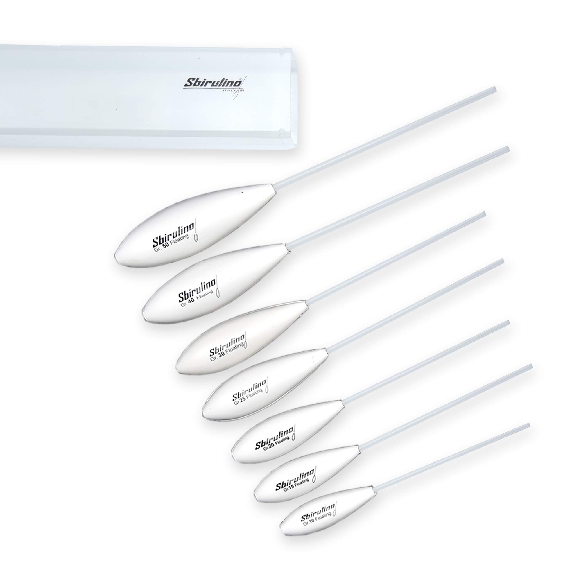 Kit Plus 7 Piece Floating Bombards. Shading container included, White