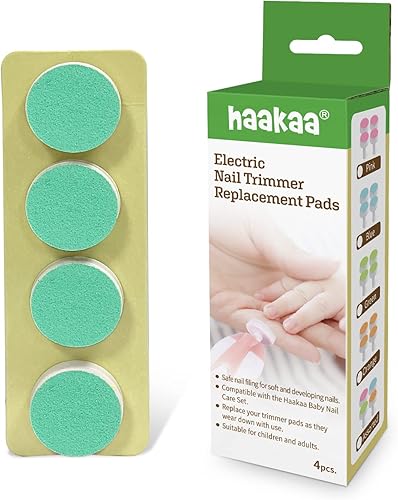 haakaa Almohadillas de repuesto para recortadora de uñas eléctrica, cabezales de recortadora de uñas para lima de uñas de bebé estándar, adecuadas
