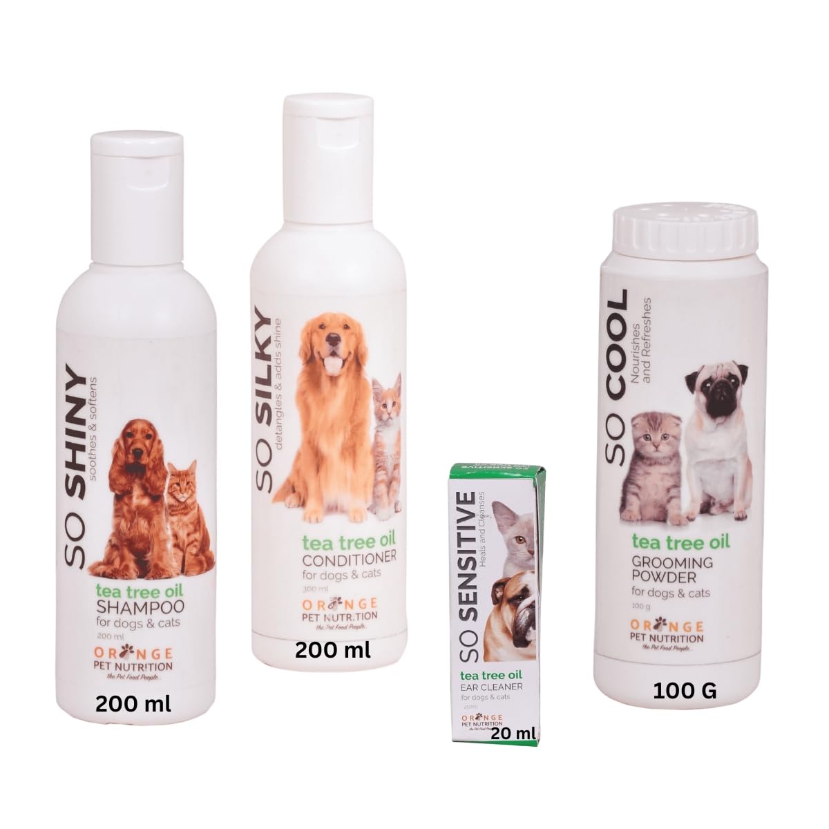 Tea Tree Oil Dog & Cat Grooming Kit - Includes Shampoo 200ml, Conditioner 200ml, Grooming Powder 100ml & Ear Cleaner 20ml - Natural Flea & Tick Repellent, All Breeds & Life Stages (B0CJJJHBXH) Amazon Price History, Amazon Price Tracker