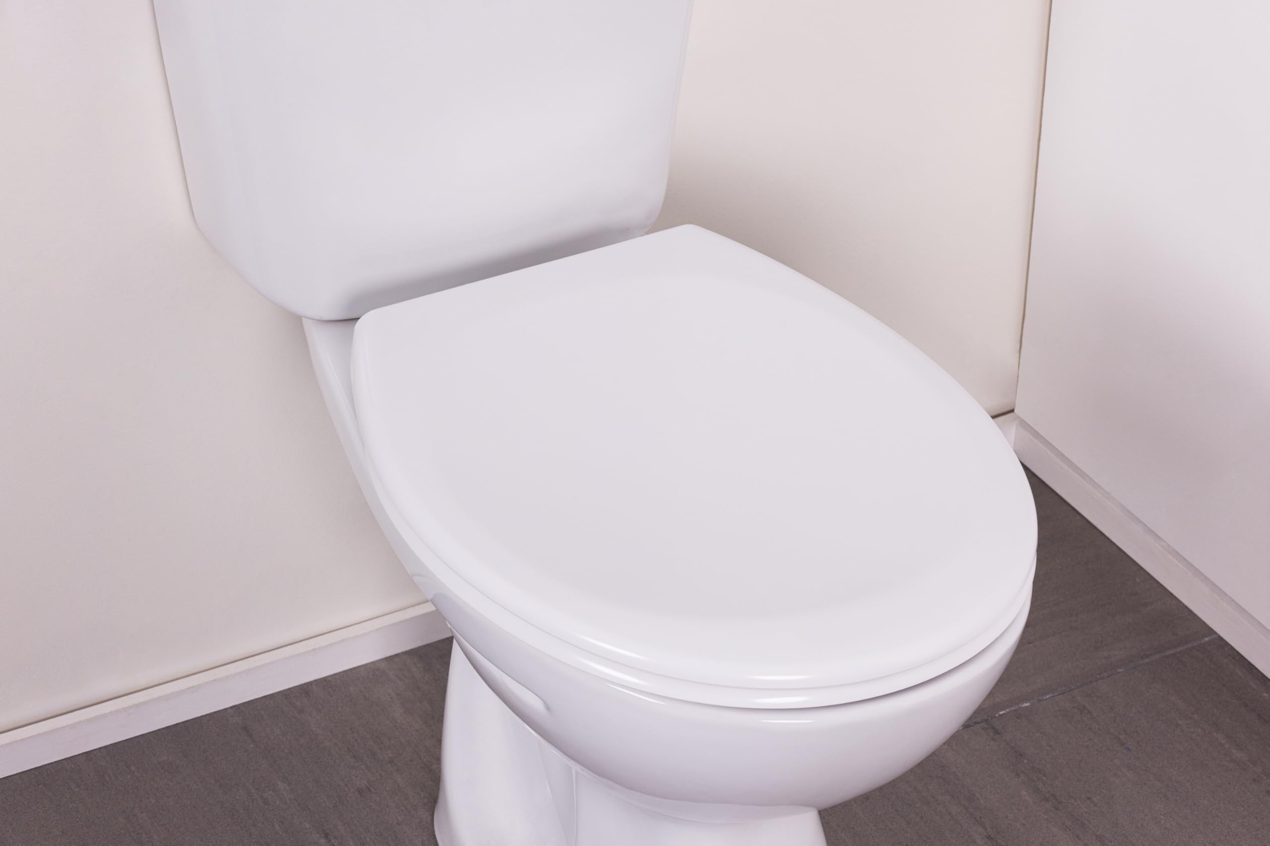 Abattant WC blanc universel clipsable/nettoyage facile - lunette de toilettes frein de chute forme O NOYON & THIEBAULT