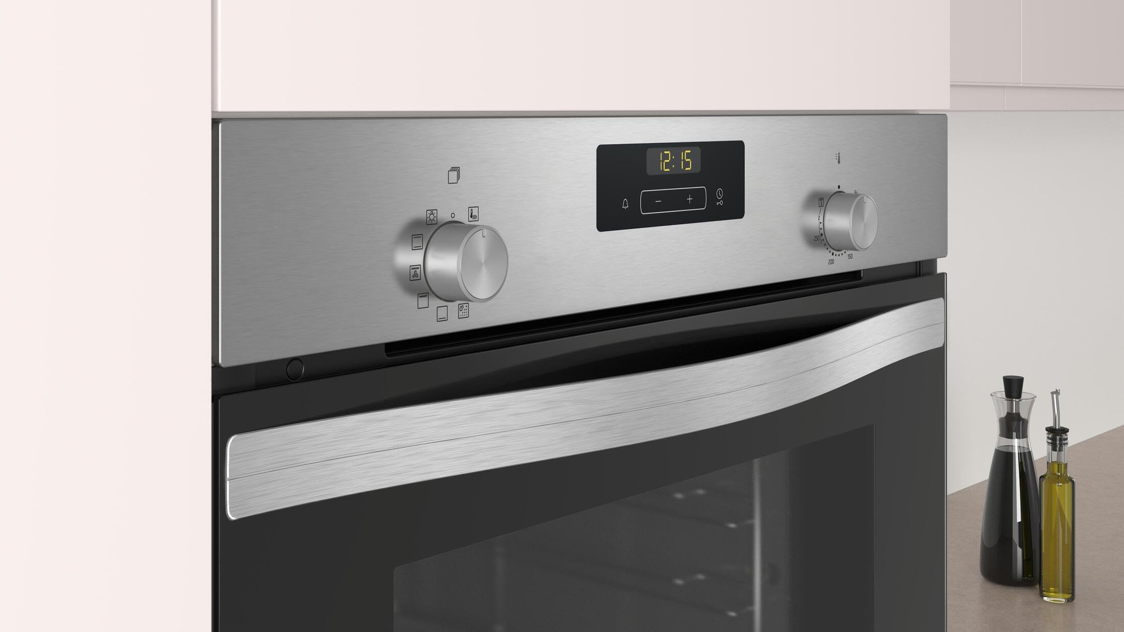 Balay - Horno Compacto Multifunción con Control Comfort, Mandos Ocultables, Gradas Cromadas, Asistente de Limpieza Aqualisis, 7 Funciones, Precalentamiento Rápido, Serie Acero, 3CB4130X2