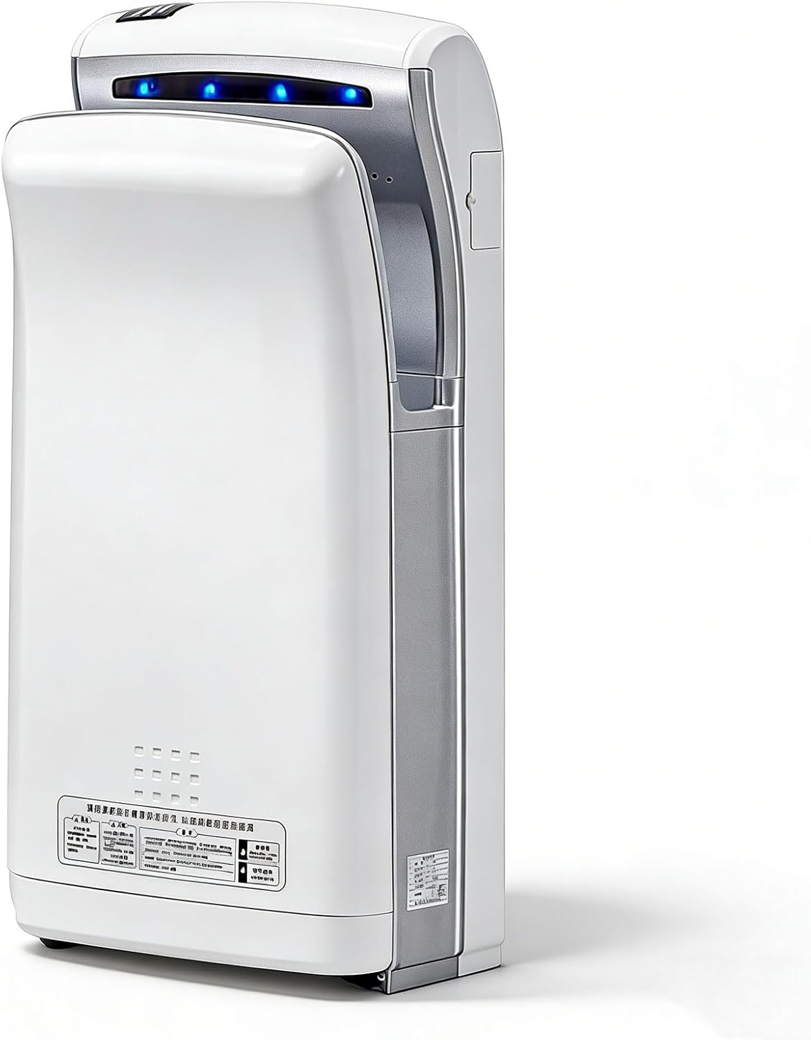 1800W Electric Hand Dryer with HEPA Filter Dual Blade Air, Automatic Induction & High Speed Drying, for Commercial Locations White Brushed Motor