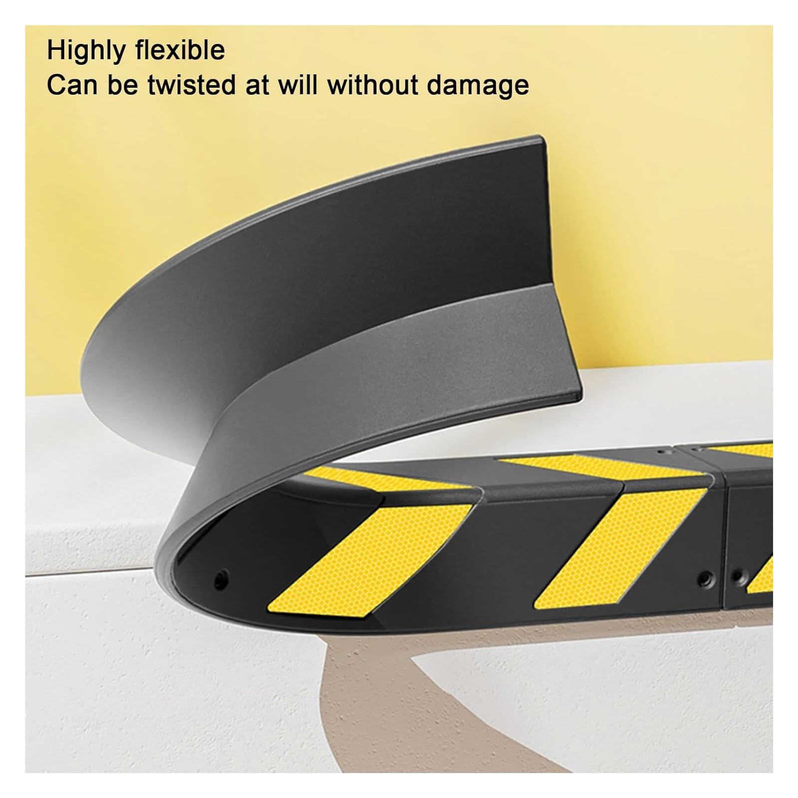 Protectores de Pared para Garaje, Protector de Esquina de Goma para Paredes de Garaje, 80 cm de Grosor, 0,8 cm de Ancho, Protector de Columna, Protector de Borde de Seguridad Reflectante par