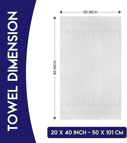 Miniatura 6 de Linteum Textile - Juego de toallas de 6 piezas, 20 x 40 pulgadas, 100% algodón de alta calidad, toallas para el pelo, sala de estar, spa, piscina y