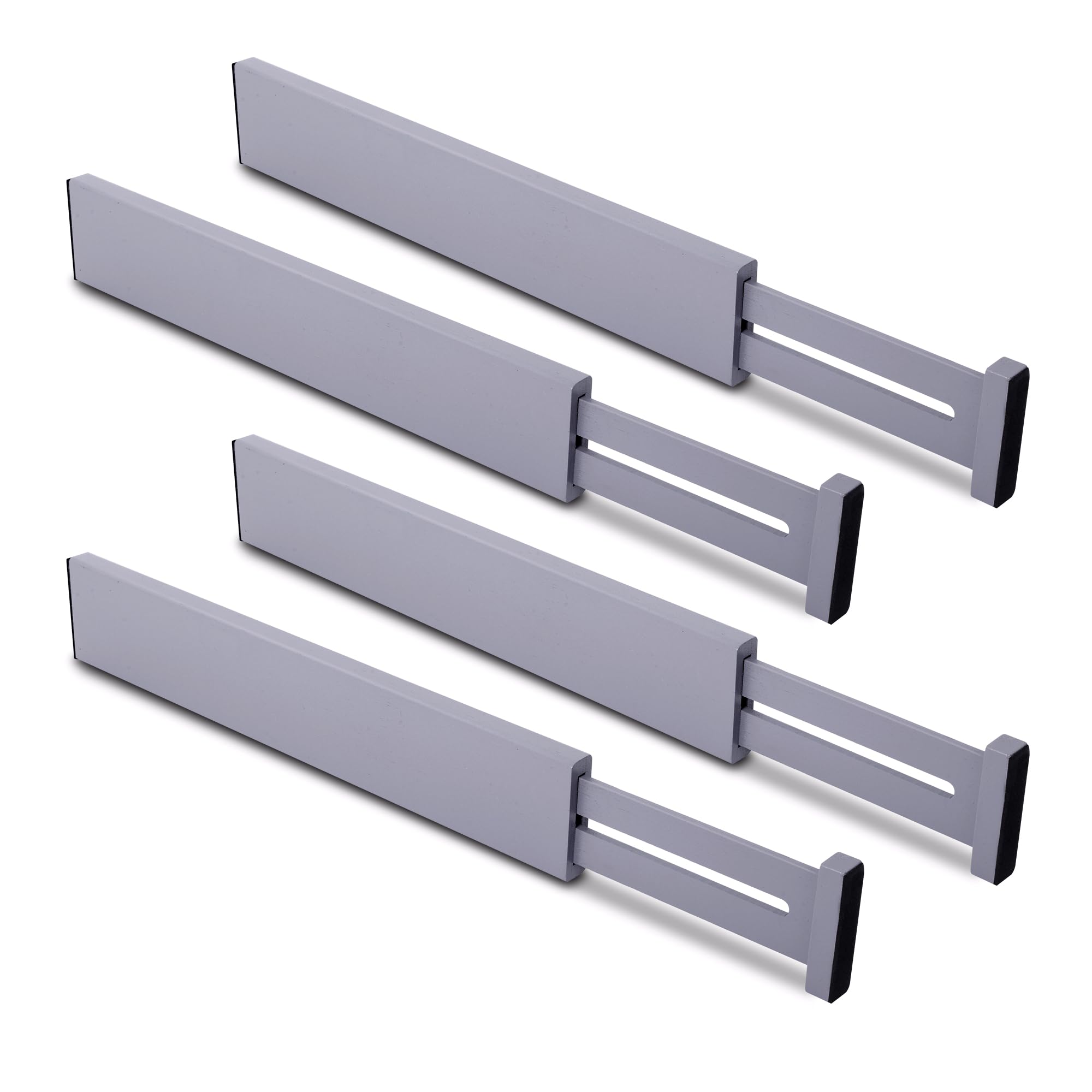 Utoplike Bamboo Drawer Dividers(Fit 45.2-52.3 cm Drawer Inner Size), Kitchen Drawer Organizers 4 pcs Adjustable