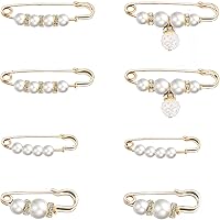 Vista 1 de Broche de perlas, broche de perlas, suéter, chal, pantalones de cintura, extensor, pasadores de seguridad, clip de doble imitación de diamantes