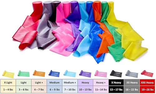 Miniatura 5 de Banda de resistencia para entrenar  Bandas de resistencia de 8,16,24 yardas  10 fuerzas en bandas de ejercicio ligeras, medianas y pesadas  Bandas