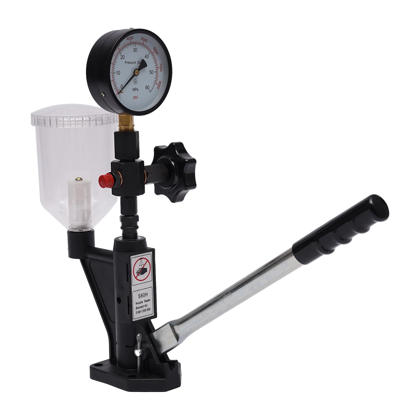 Injector Tester, Fuel Injector Tester CR-C Multifunctional Common Rail Injector Tester with 0-60mpa Measured Value Range, S60H Fuel Nozzle Tester with 0.26Gal Oil Cup for Diesel Engines and Tractors