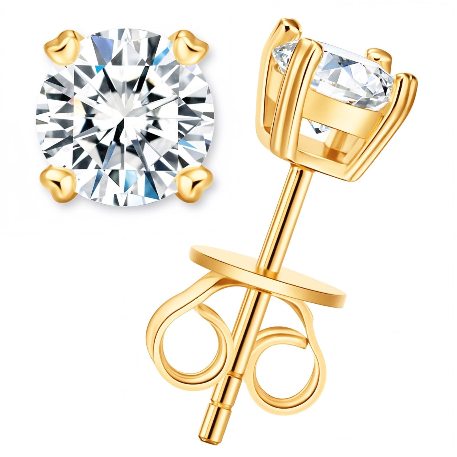 LOVE&LOVE 2CT Moissanite Ohrstecker für Damen und Herren, 925 Silber