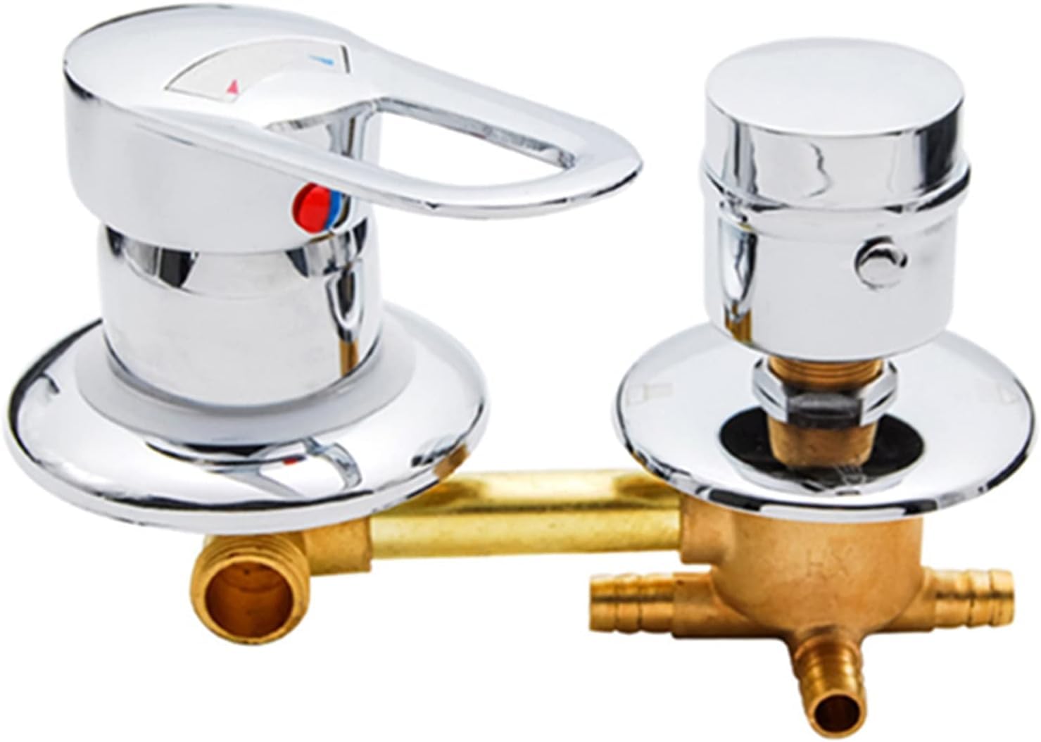 Llxgyd Cranberry Brass Thermostatic Shower Mixing Valve Diverter, Hot Cold Water Bathroom Faucet With G1/2 Connector, For Shower Cabin Cabinet Intubation 12.5Cm