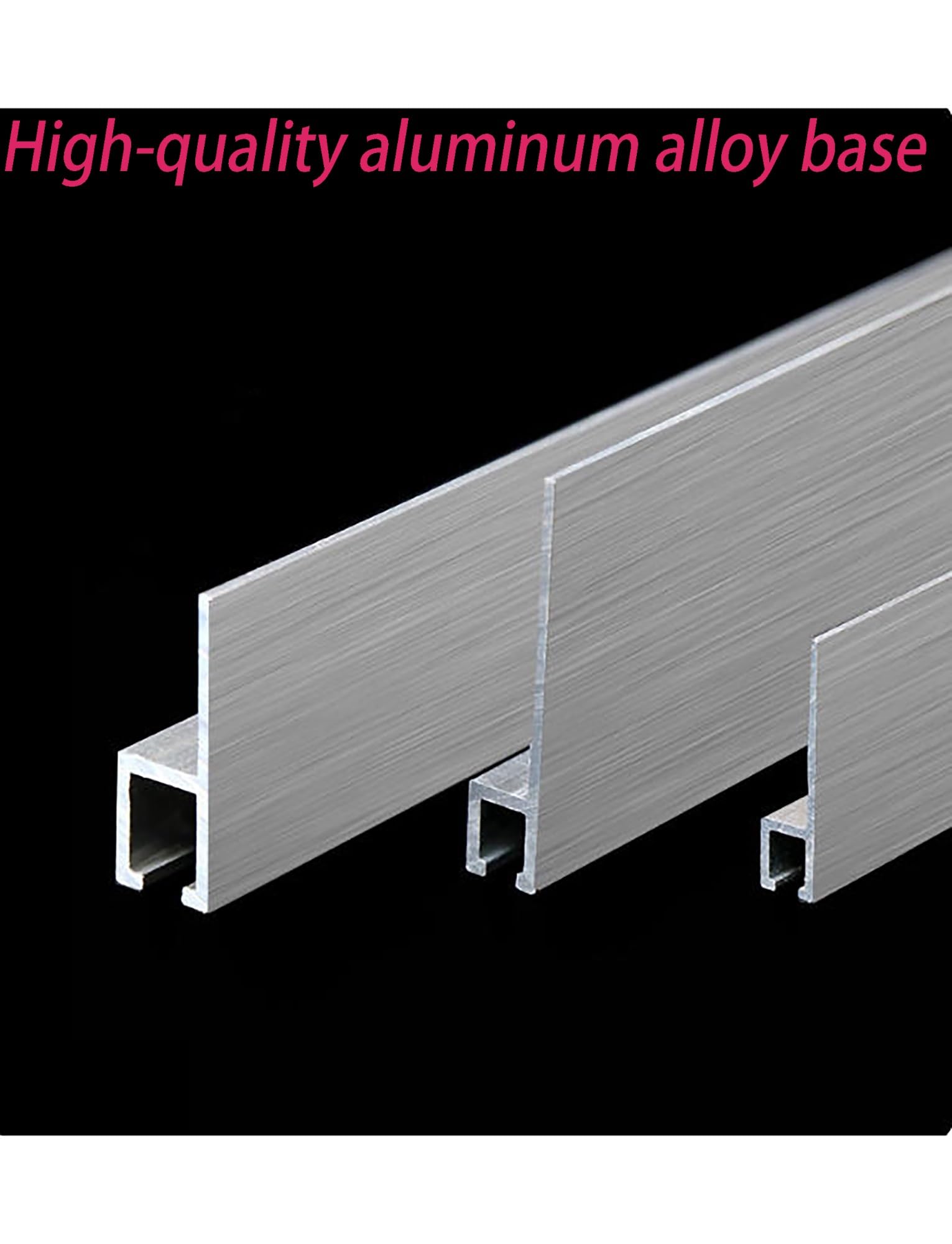 Szczotka do taśm ze stopu aluminium – przemysłowa uszczelka do drzwi, czarna, łatwy montaż, zwijany dolny uchwyt, wysokość 65 mm, odporne na warunki atmosferyczne, rozwiązanie dla skutecznego