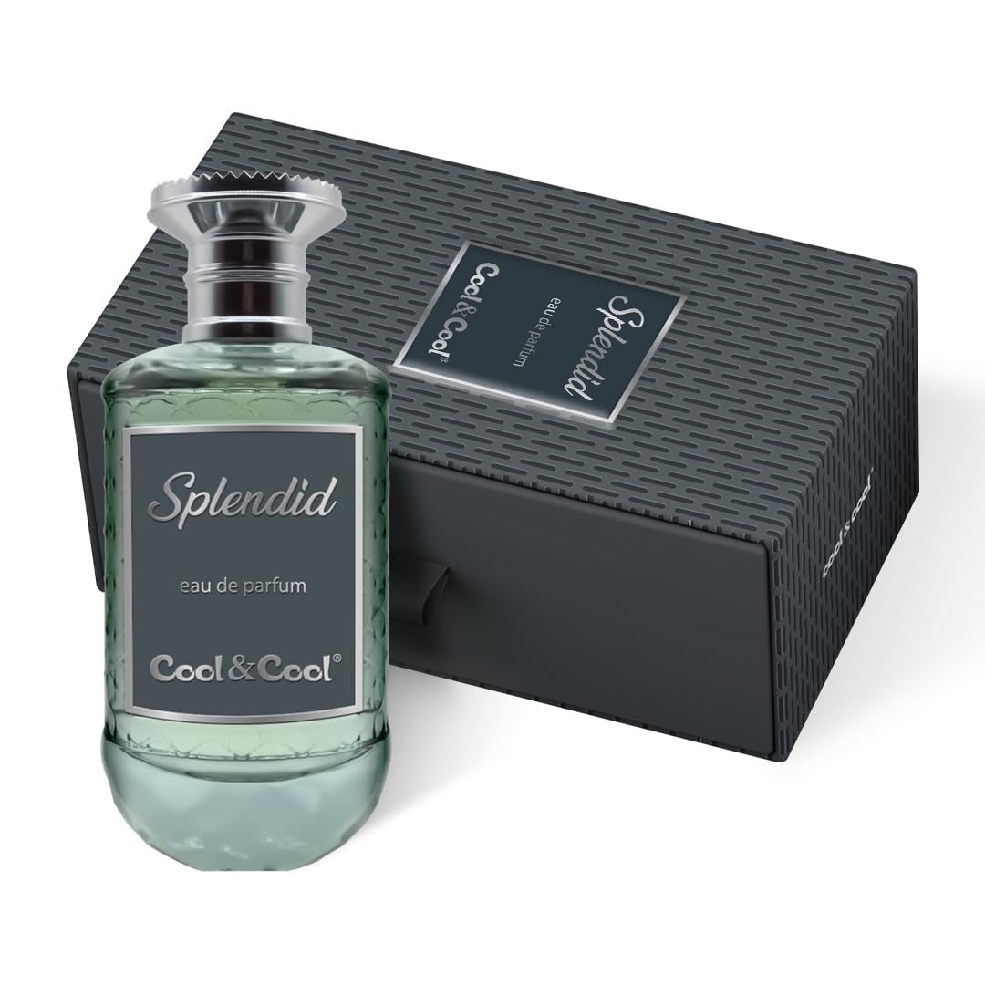 Cool & Cool Splendid Perfume 100ML - Leather Fragrance with Pink Pepper, Cardamom, Jasmine & Amber, Men’s Bold & Long-Lasting Cologne