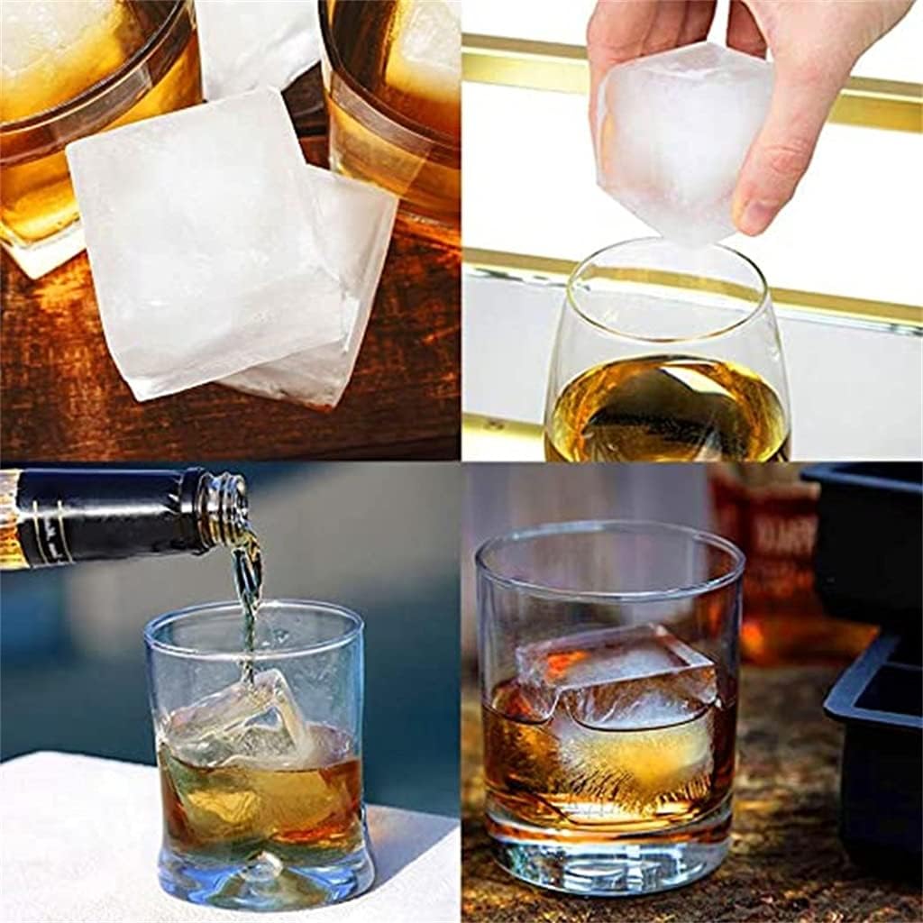 Ice Cube Silicone Cube Maker Form Cake Pudding Chocolate s Easy to Ice Trays Fade Resistant (4 Balls) (4 Balls)