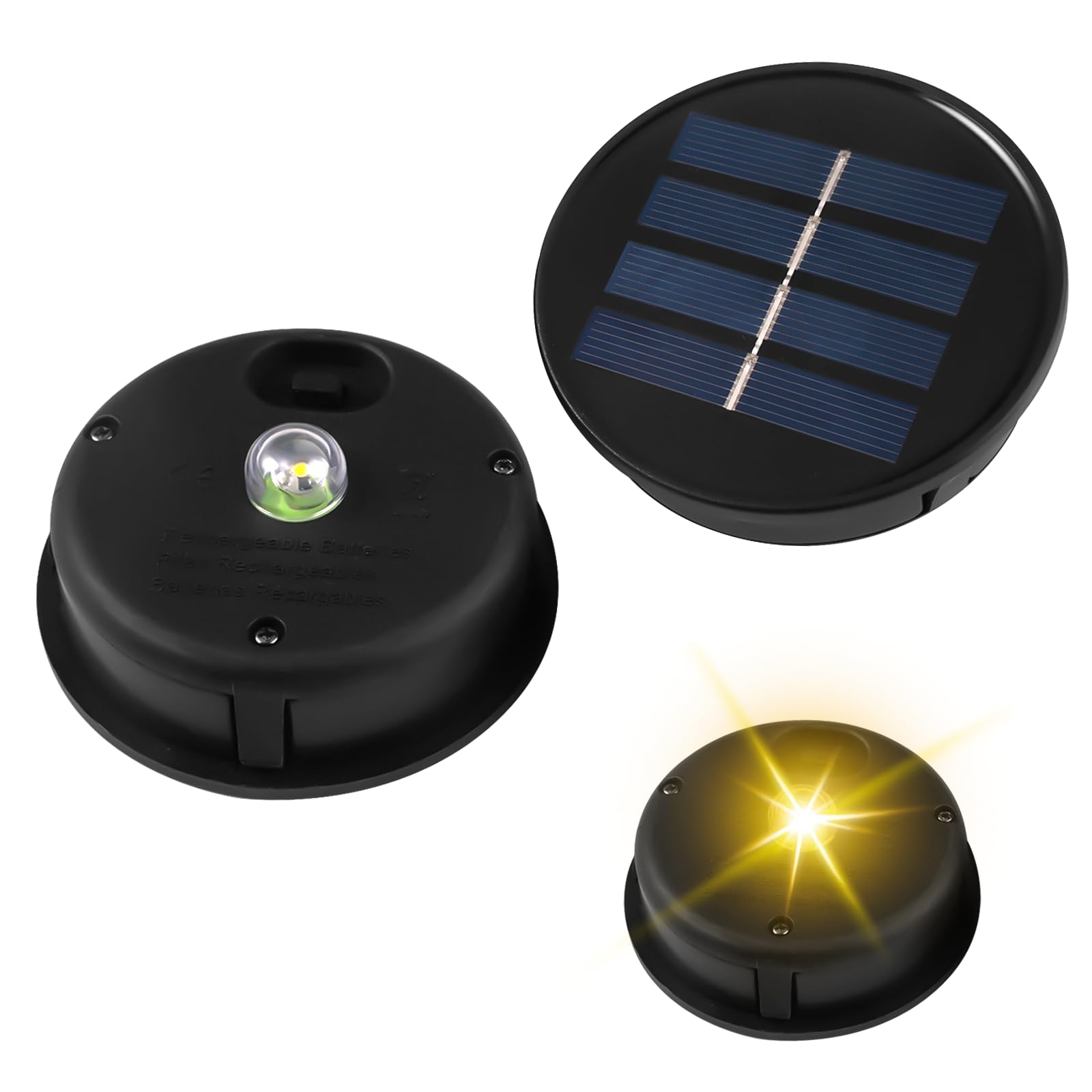 Luci Solari di Ricambio 8 cm per Lanterna da Giardino, Luce Calda, 1.2V 600mAh, IP44 Lampada Solare di Ricambio, Ricambi Luci Solari Esterno per Lanterna Solare da Giardino, set di 2