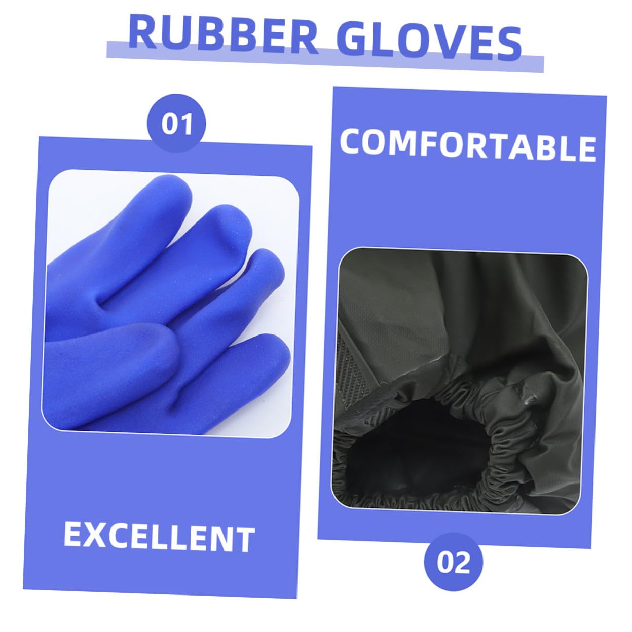 Hemobllo 2 Pares Guantes Impermeables Codo para Lavar Platos Guantes de Goma Reutilizables para Cocina Resistentes para Limpieza de Hogar