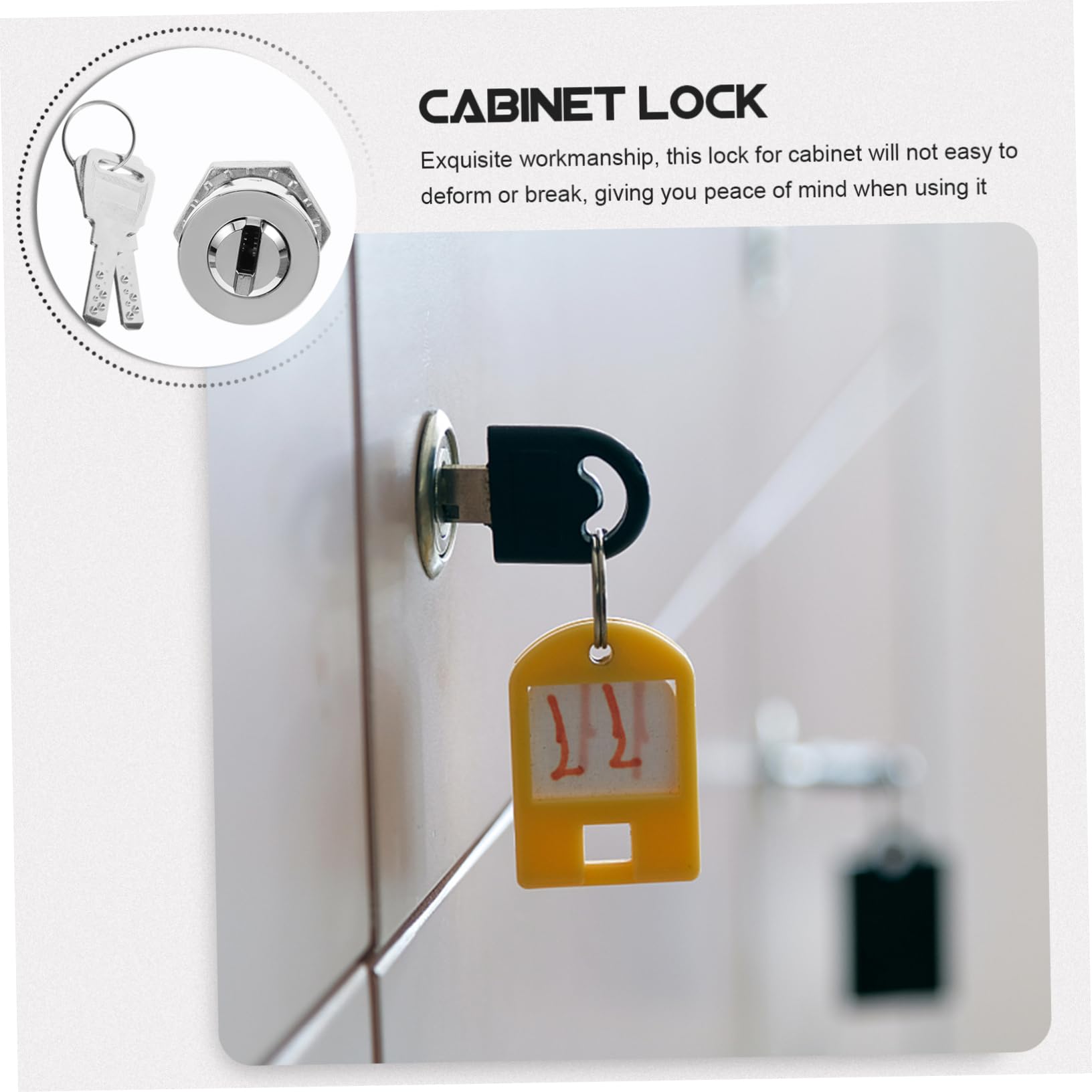 NUOBESTY 4 Pezzi Cerradura Sicurezza per Armadi Acciaio Inossidabile con Chiavi Serratura per Scaffali e Contenitori Protezione Aggiuntiva per Documenti e Oggetti