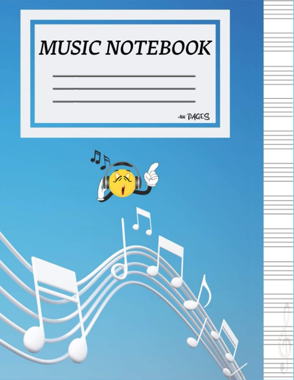 blank sheet music notebook: Music Manuscript Paper book, 10 staves per page, 8.5 x 11 inches (large), +100 page / Notebook for Musicians / Composition Books Gifts