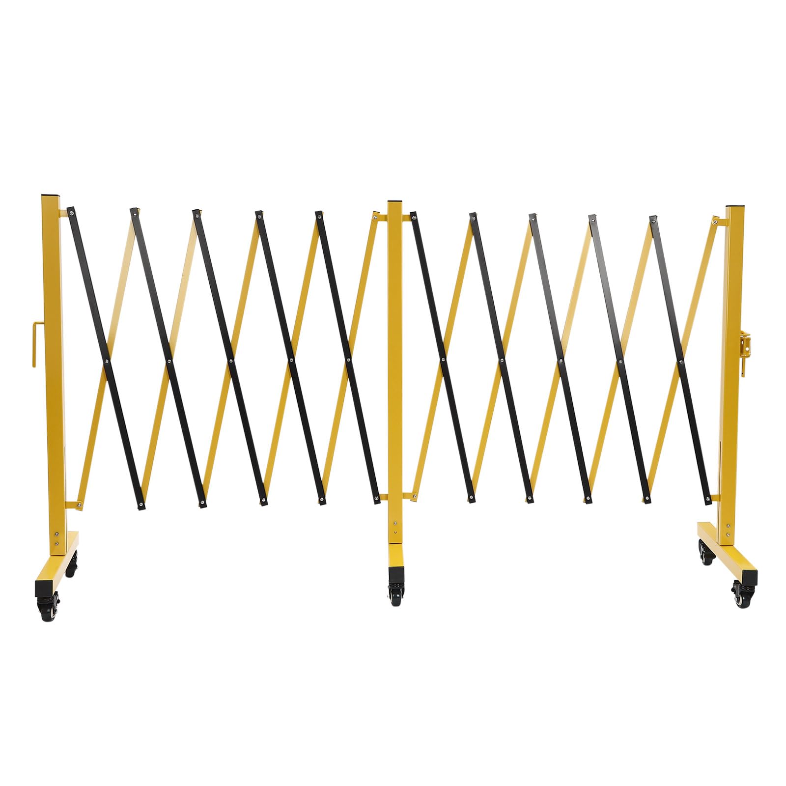 Expandable Barricade Fence, Mobile Metal Barrier Gate, Expandable Fence, Portable Safety Barrier with Casters, Adjustable Traffic Fence