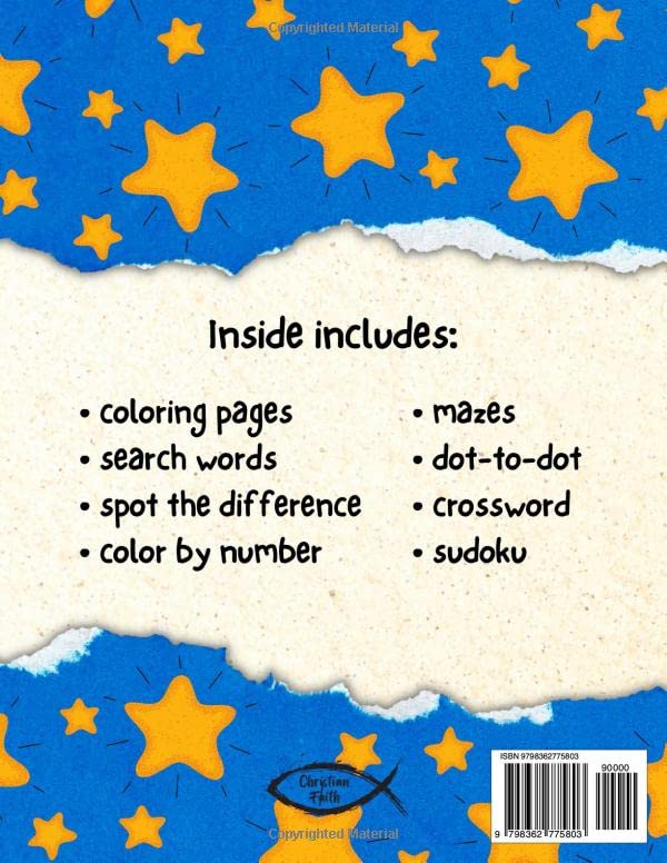 Miniatura 2 de Bible Activity Book for Kids A Bible Themed Puzzle Book for Children Ages 5+ Including Mazes, Spot the Difference, Coloring, Dot-to-Dots, and many