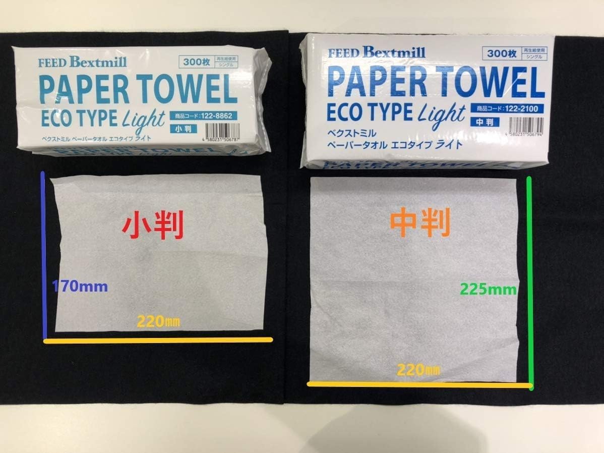 ペーパータオル エコタイプ ライト再生紙100％/小判 【300枚&times;48パック】2ケース