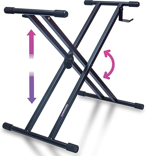 Liquid Stands Soporte para teclado de piano, estilo X, ajustable y portátil, resistente para niños y adultos, se adapta a pianos eléctricos de 54,