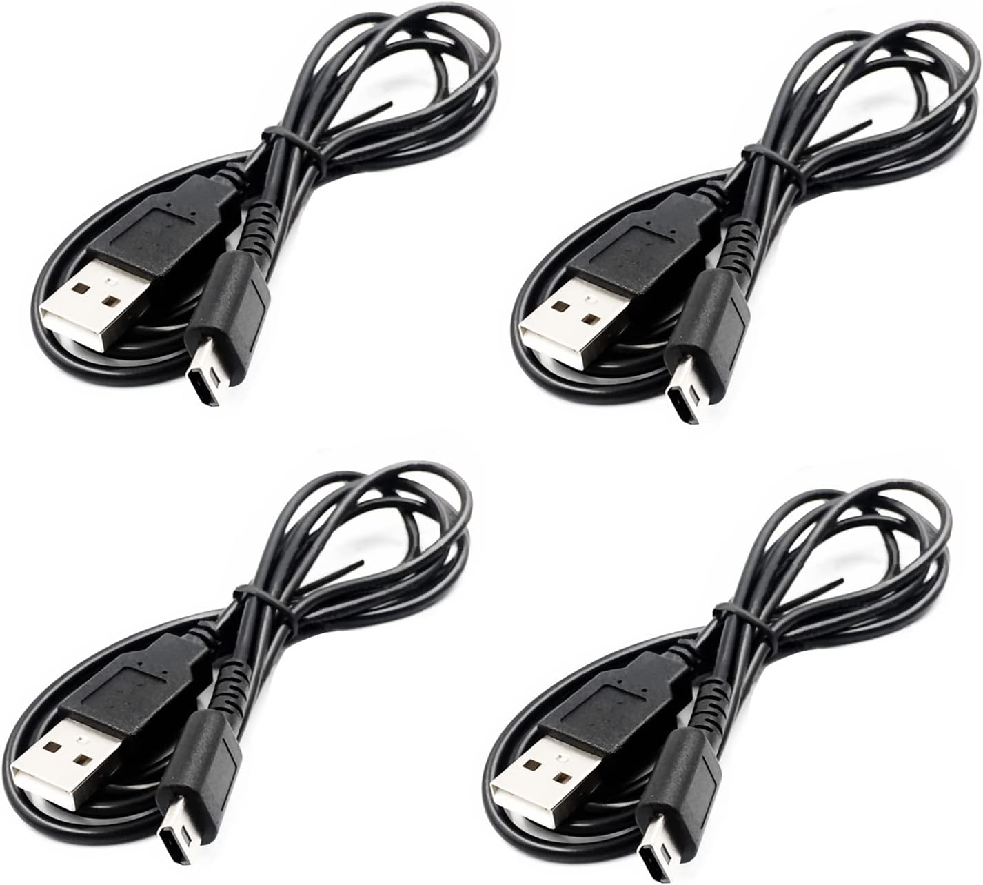 Valley Of The Sun Pack 4 NDSL Charge Cord Charging Cable Replacement, Compatible with for Nintendo DS NDS Lite Handheld Game Consoles, New Charger Connection Wire Cables Four PCS Accessories