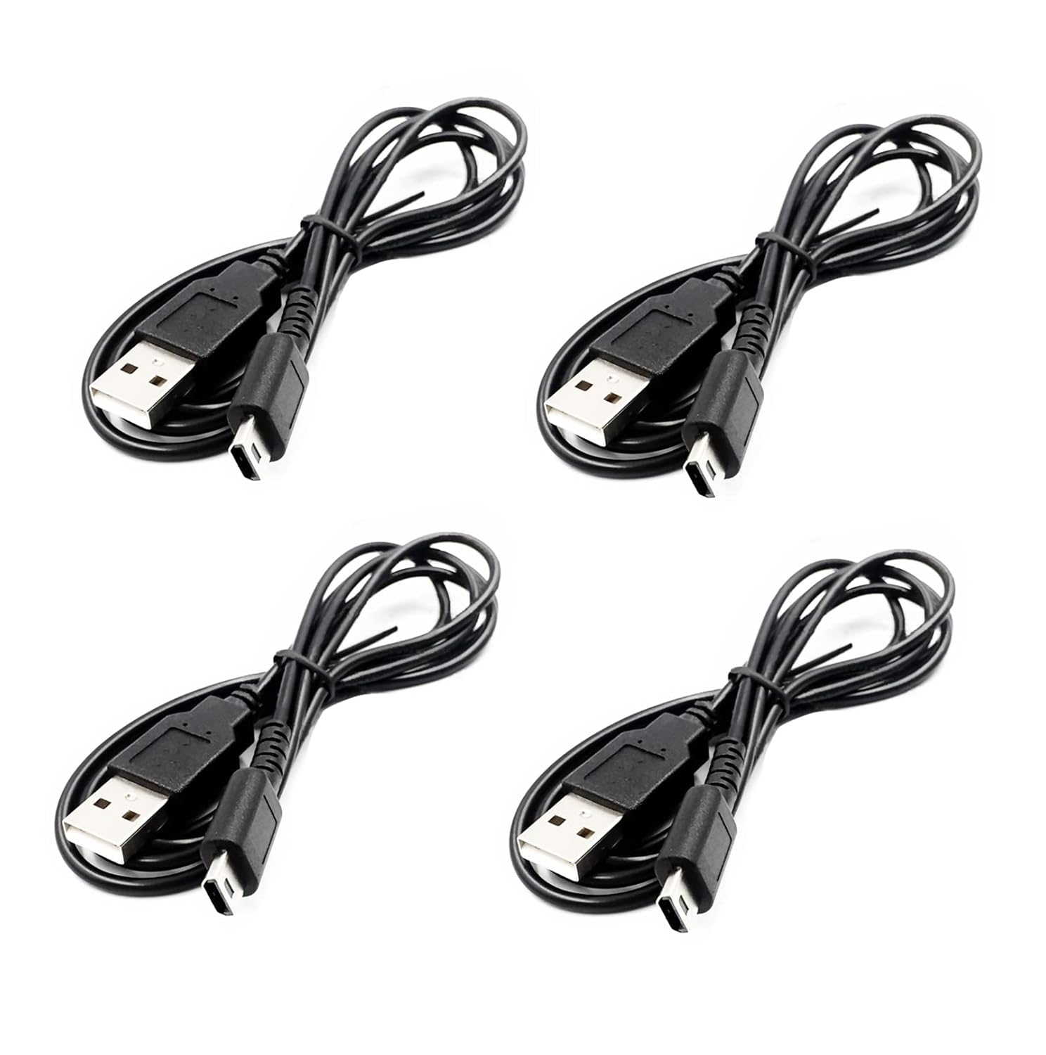 Sunvalley Pack 4 NDSL Charger Cord Charging Cable Replacement, Compatible with for Nintendo DS Lite Handheld Game Consoles, High-Quality Charge Wire Cables Four PCS Spare Parts Accessories