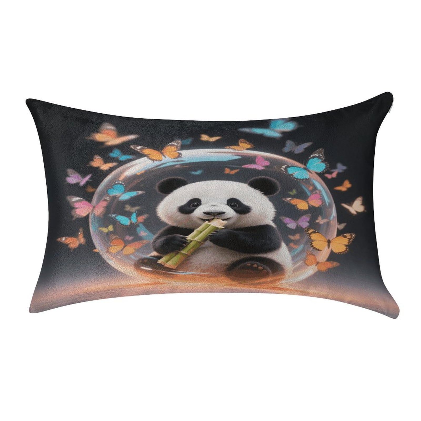 VstaDank Orange Bubble Windmill Panda Throw Pillow Covers for Bed Pillow Shams Zipper Velvet Pillow Cases Cozy Cushion Cover Soft Pillow Protectors for Car Home Decor Pillowcases 12 "×20 "
