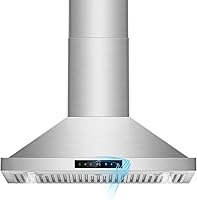 Vista 1 de Campana extractora de pared de 36 pulgadas, 1200 CFM con control de gestos y táctil de 4 velocidades, campanas de ventilación de cocina