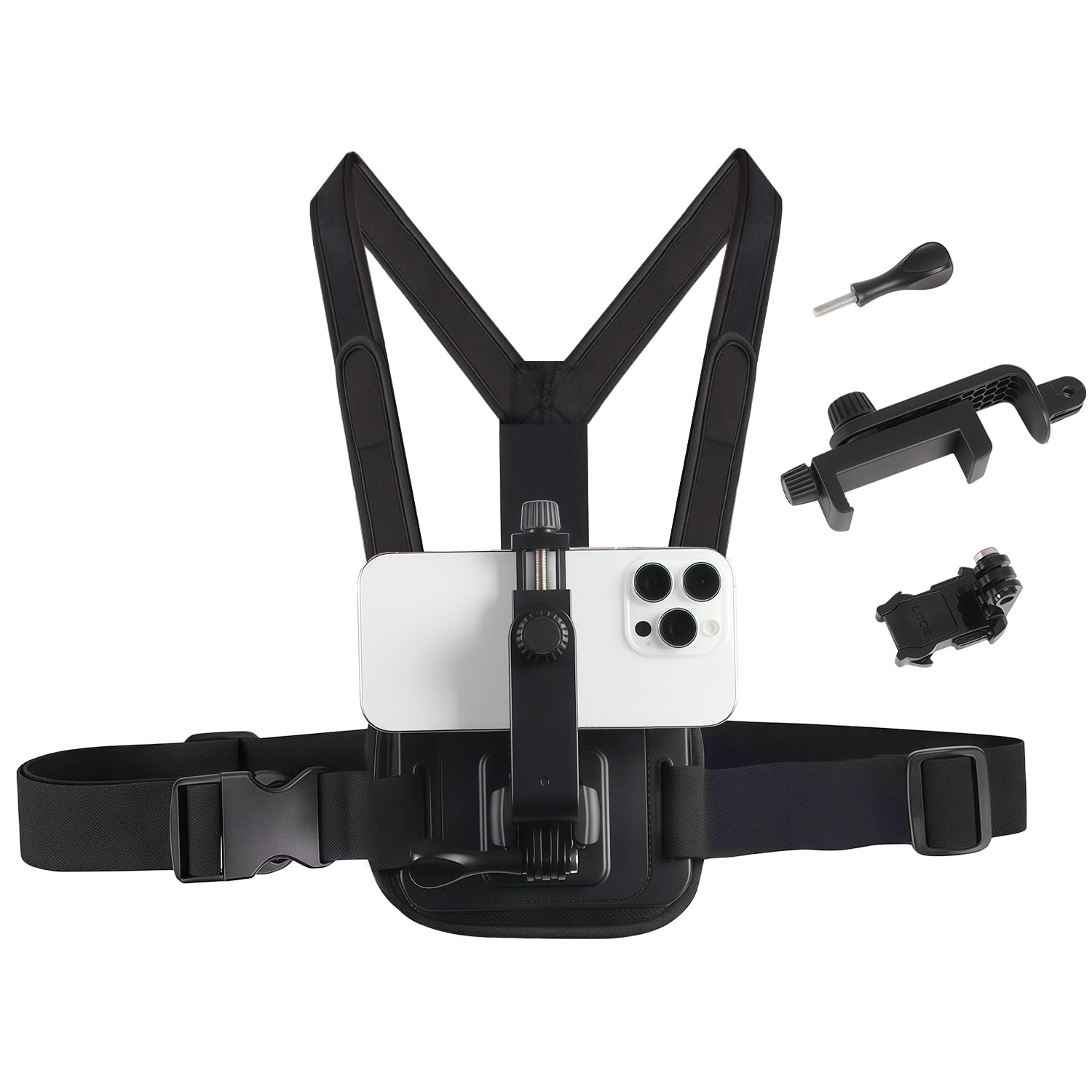 Suptig Harnais de téléphone compatible avec iPhone, Samsung, GoPro, DJI Action, téléphones portables, caméras d'action POV/VLOG