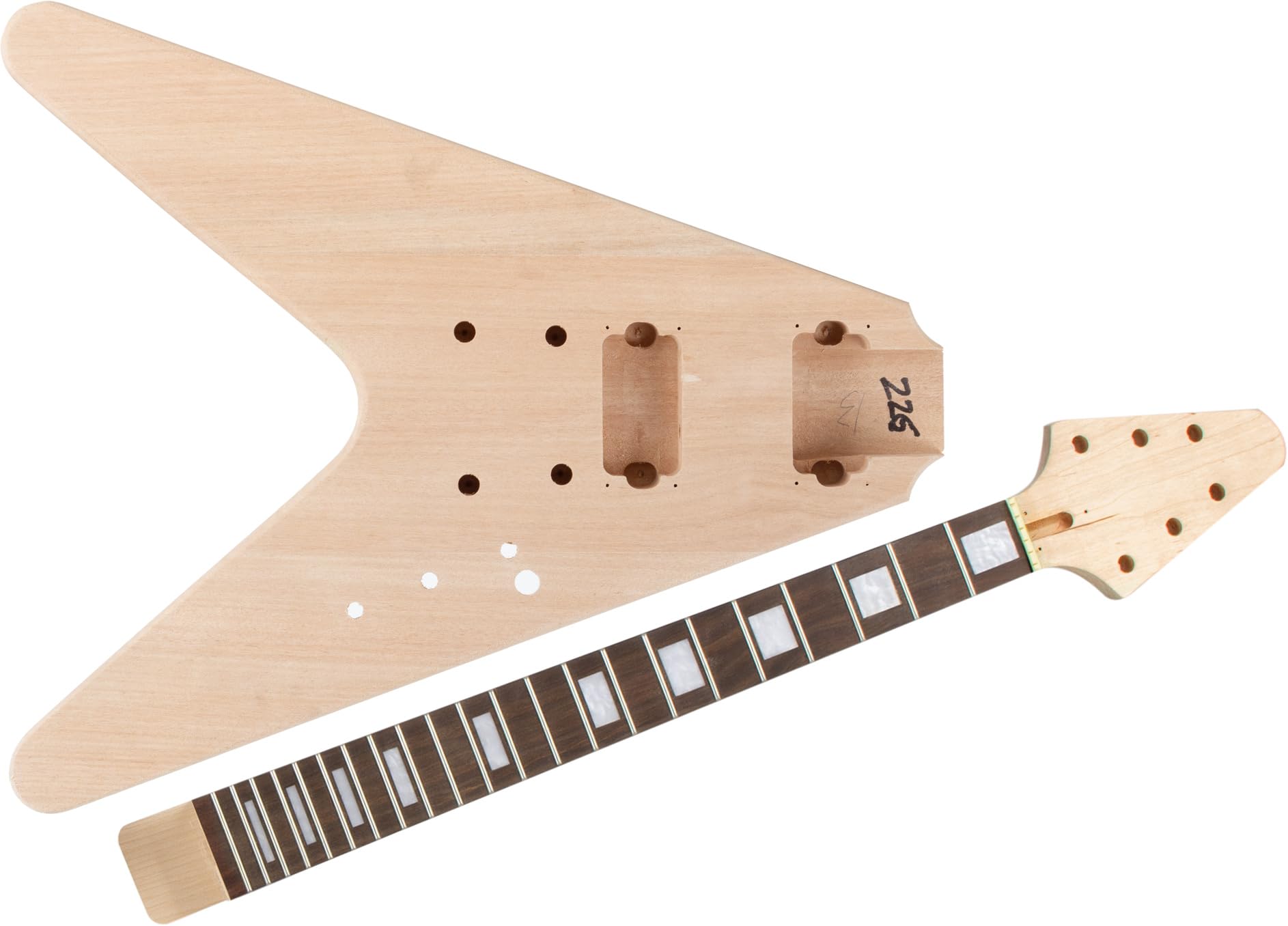 Kit Rocktile per Chitarra Elettrica FV-Style, Corpo: mogano, 22 tasti | "Do-it-yourself" kit per chitarra elettrica, Manico: mogano da incollare, Tastiera: palissandro, Pickup: 2x Humbucker, 3 kg
