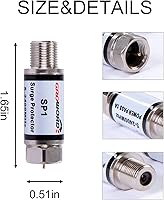 Vista 7 de Protector coaxial de rayos de sobretensión/supresor de sobretensiones, para protector de satélite en línea, caja de cable, amplificador