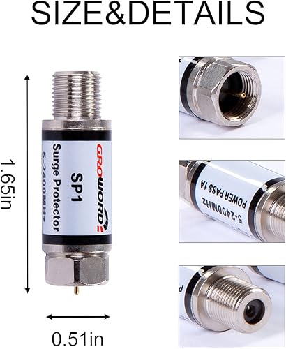 Miniatura 7 de Protector coaxial de rayos de sobretensiónsupresor de sobretensiones, para protector de satélite en línea, caja de cable, amplificador de